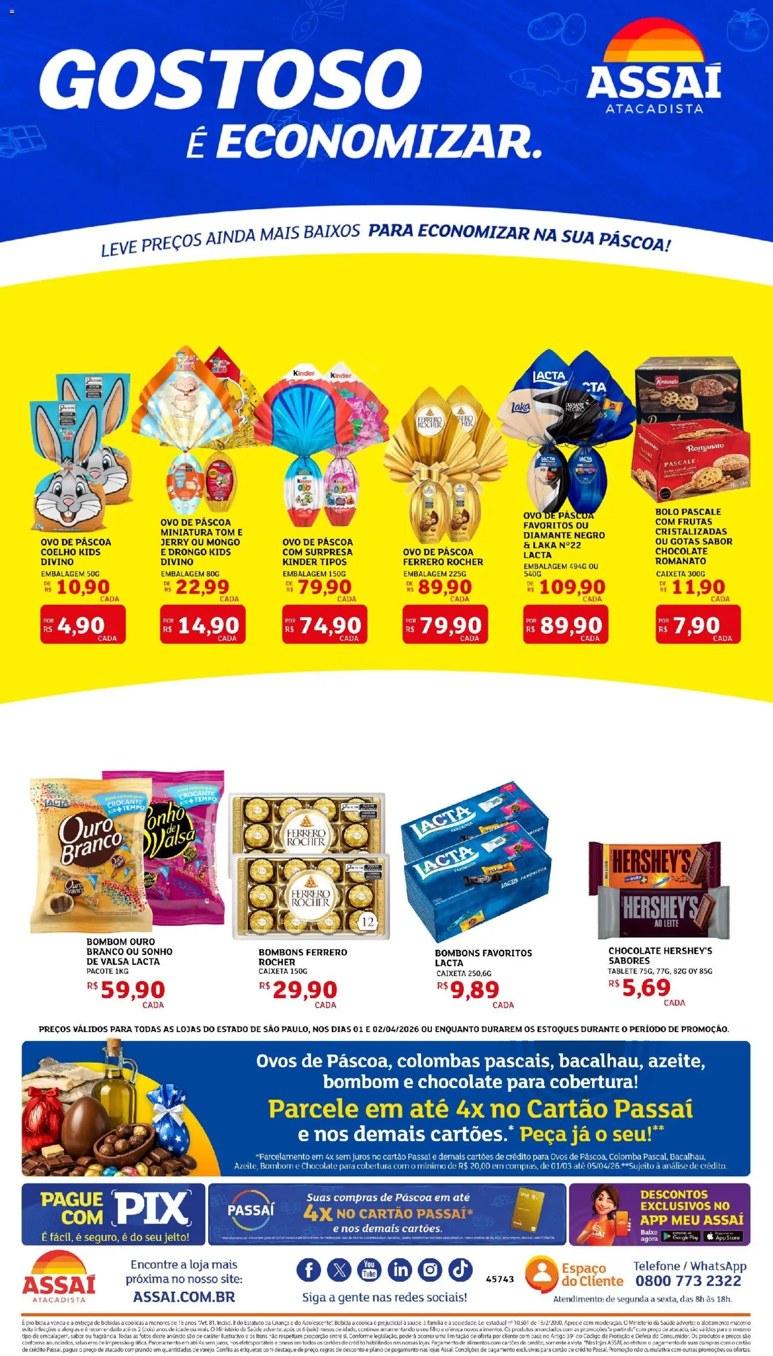Assaí Atacadista Folheto - válido de 29/07/2026 | Página: 2 | Produtos: Leite, Ferrero Rocher, Bebida, Bombom