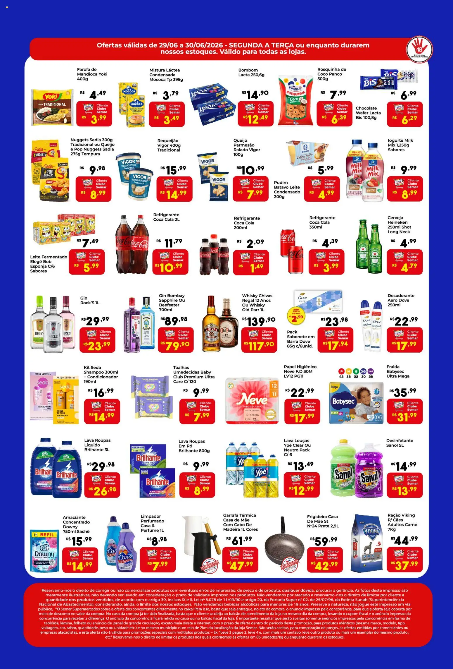 Semar Supermercado Folheto - válido de 29/06/2026 | Página: 2 | Produtos: Garrafa térmica, Roupas, Gin, Bombom