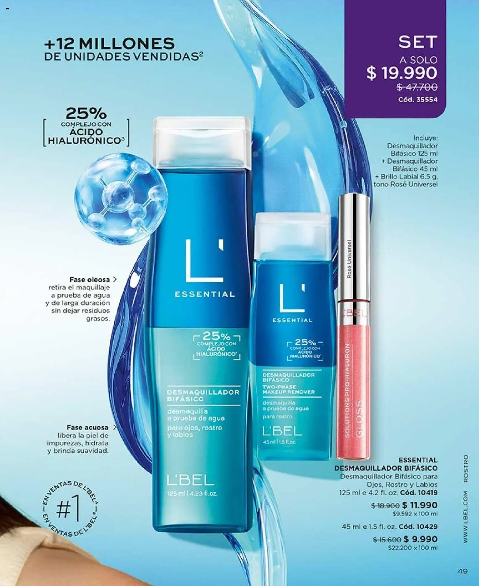 Catálogo L'Bel Campaña 14 │ válido desde el 16.08.2026 | Página: 49 | Productos: Brillo, Agua, Maquillaje, Labial