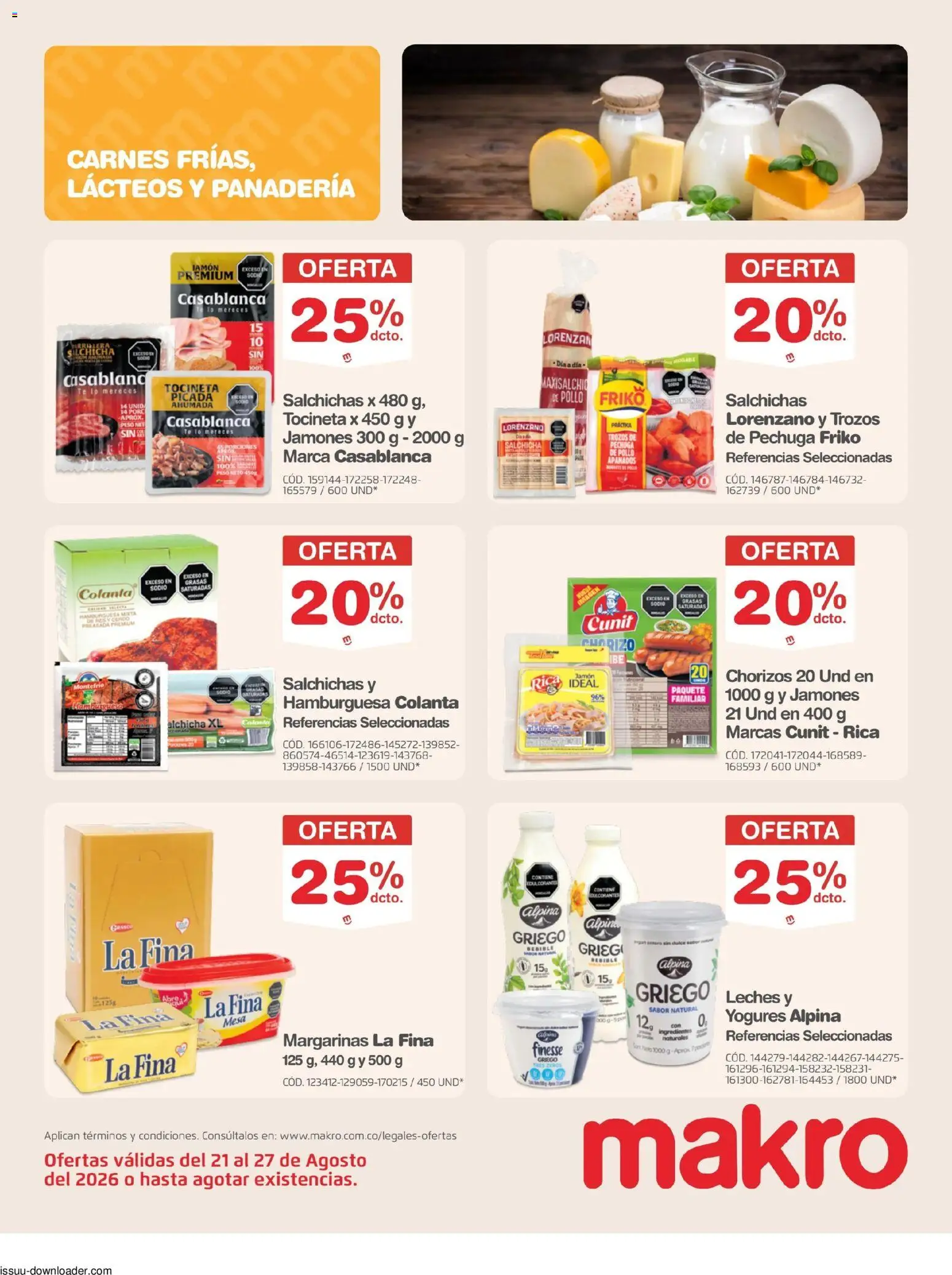 Makro revista - valida desde el 21/08/2026 | Página: 10 | Productos: Ingredientes, Mesa, Tocineta, Jamón