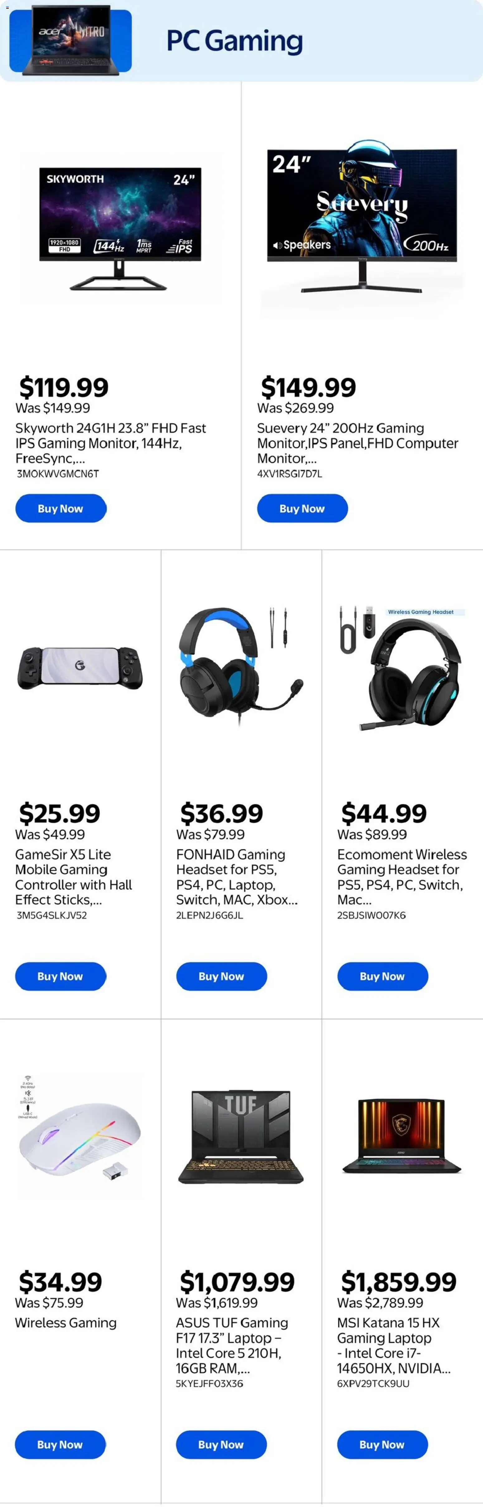 Walmart flyer valid from 11.06.2026 | Page: 4 | Products: Monitor, PC, Computer, Xbox