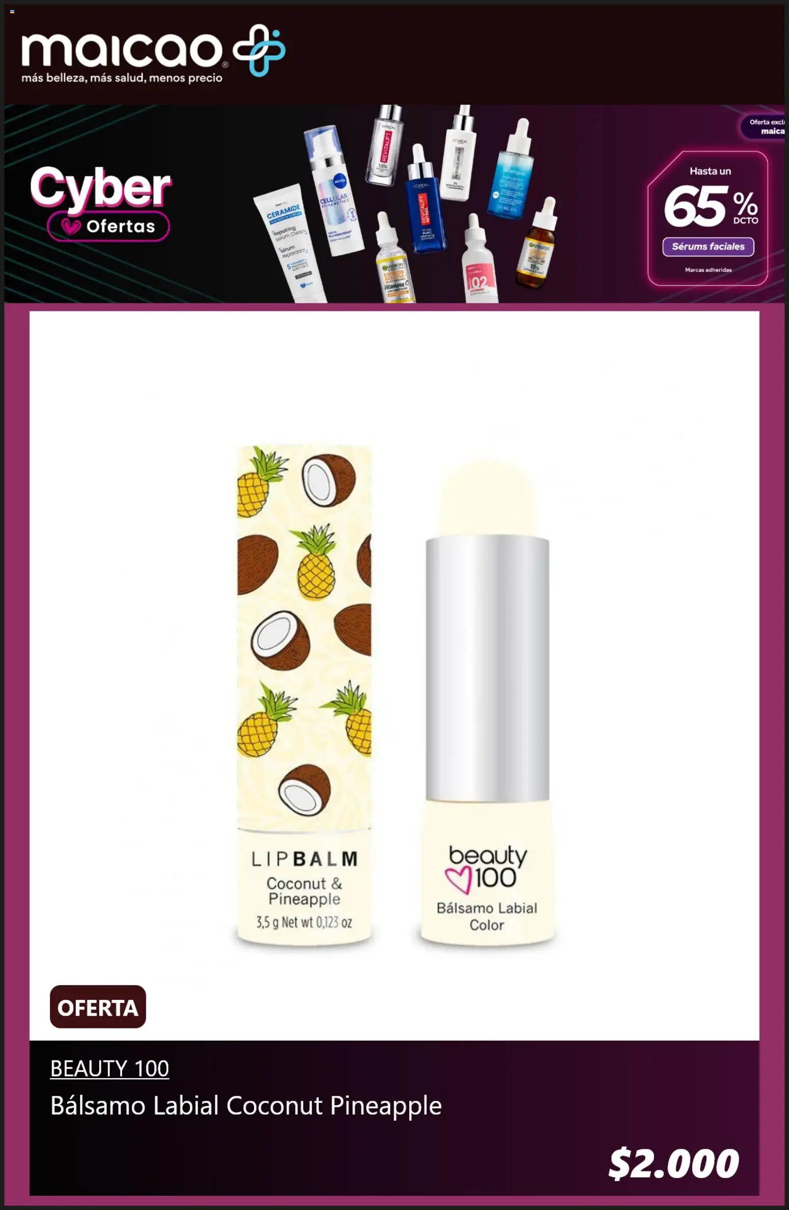 Maicao Cyber Day │ válido desde el 29.05.2026 | Página: 7 | Productos: Bálsamo, Labial, Serum