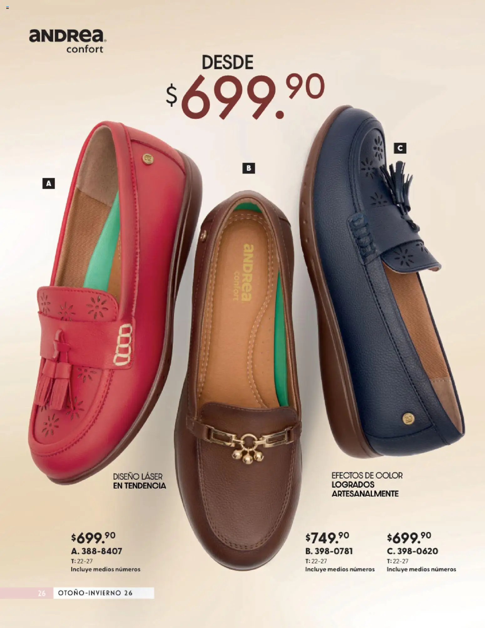 Nuevas ofertas de Andrea válidas en toda la República Mexicana desde el 23/08/2026. ¡Encuentra las mejores ofertas en Andrea catálogo Calzado Confort! | Página: 26