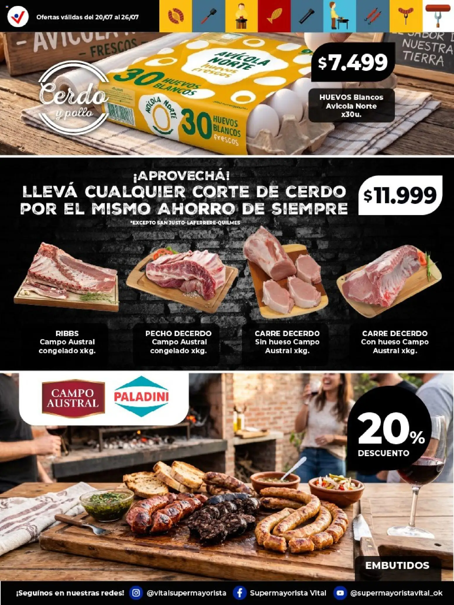 Vital - Especial de frescos │ válido desde el 20/07/2026 | Página: 3 | Productos: Huevos, Cerdo