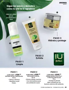 Vista previa de Andrea catálogo Beauty, nuevo folleto de la tienda, válido en México a partir del 23/08/2026 | Página: 43 | Productos: Crema, Exfoliante, Crema facial, Té