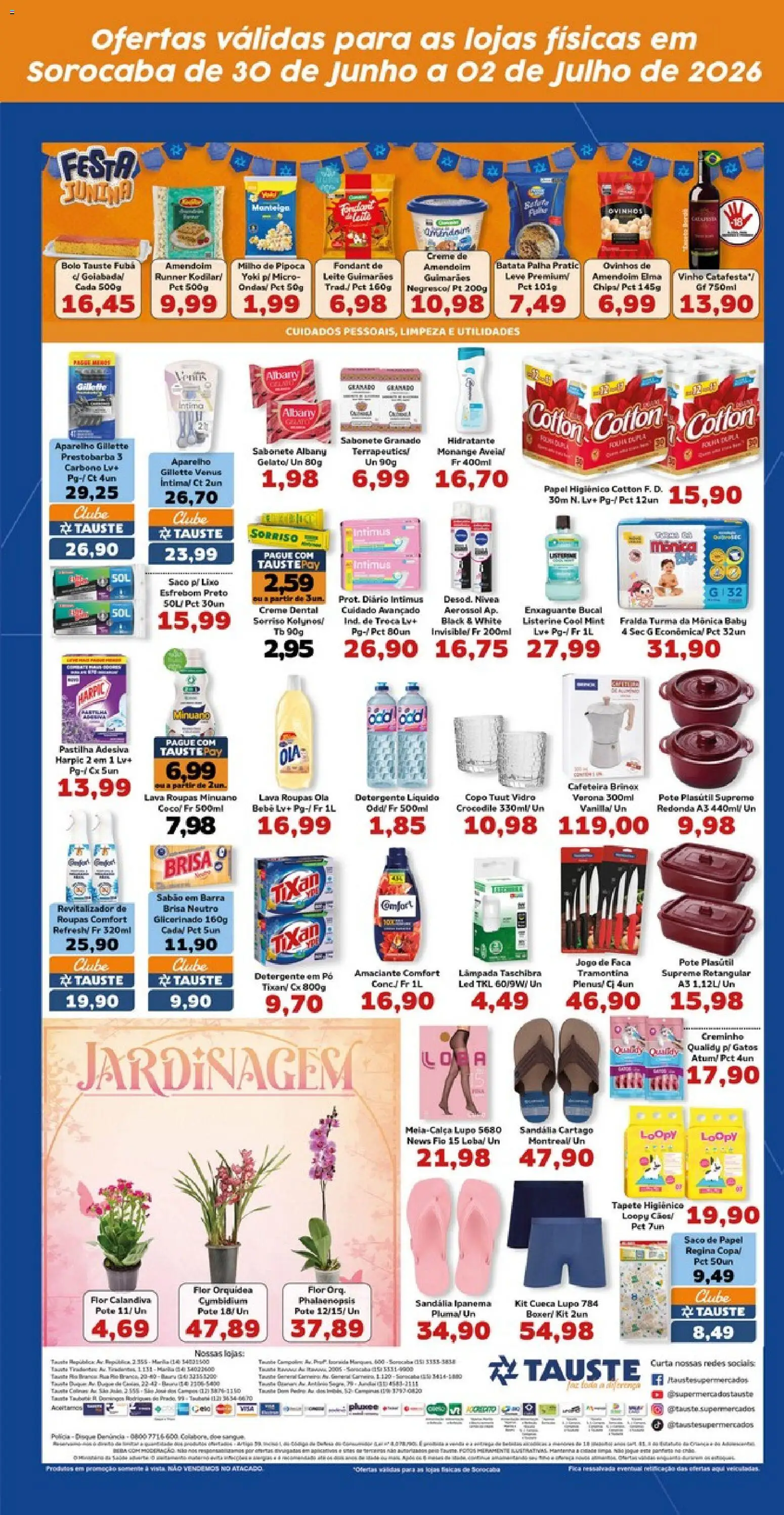 Tauste Folheto - válido de 30/06/2026 | Página: 5 | Produtos: Lâmpada, Sabão em barra, Enxaguante bucal, Papel higiênico