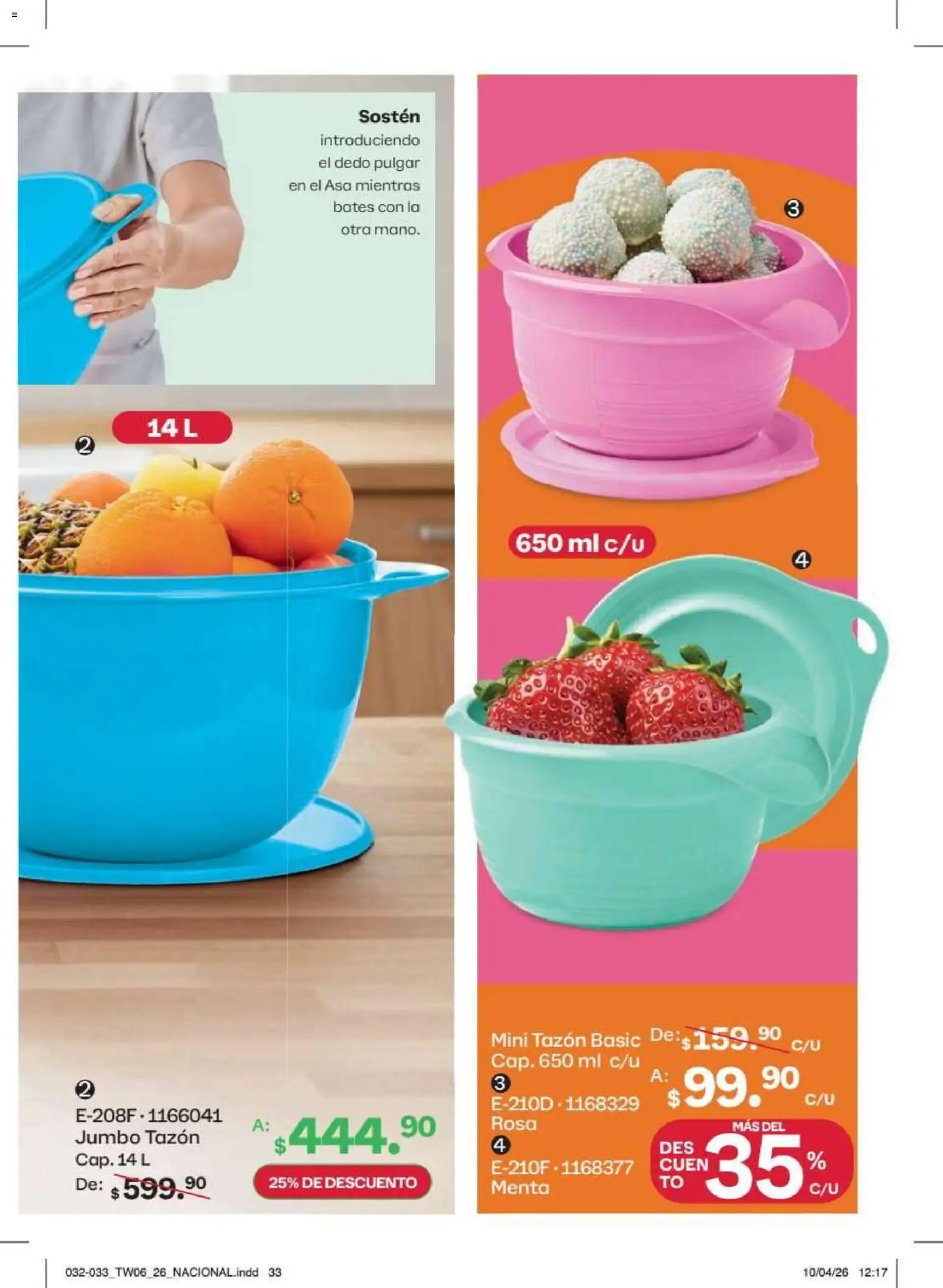Nuevas ofertas de Tupperware válidas en toda la República Mexicana desde el 18/05/2026. ¡Encuentra las mejores ofertas en Tupperware catálogo! | Página: 33 | Productos: Sostén
