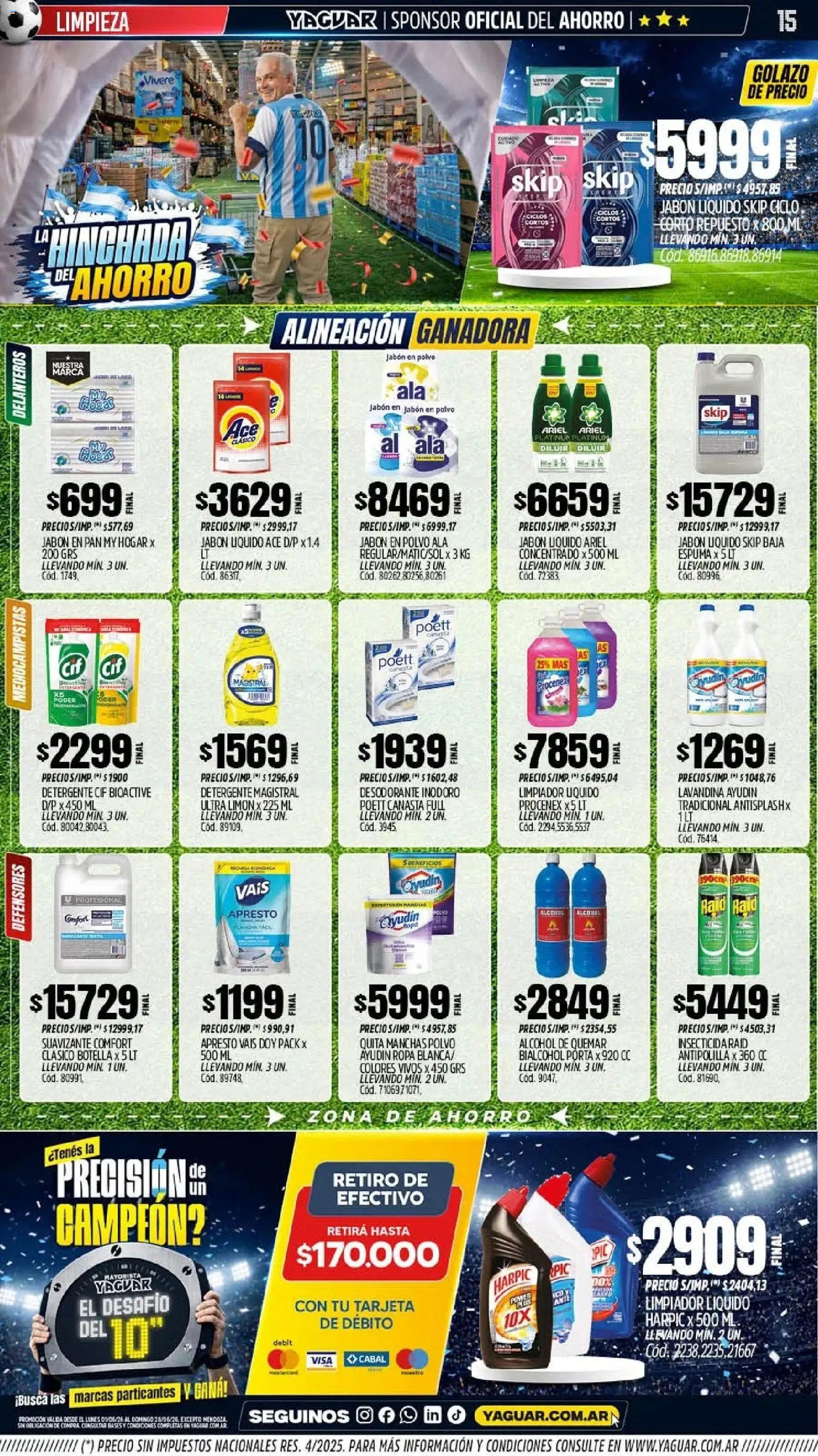 Yaguar - Oferta Semanal Misiones │ válido desde el 01.06.2026 | Página: 15 | Productos: Lavandina, Inodoro, Jabón líquido, Espuma