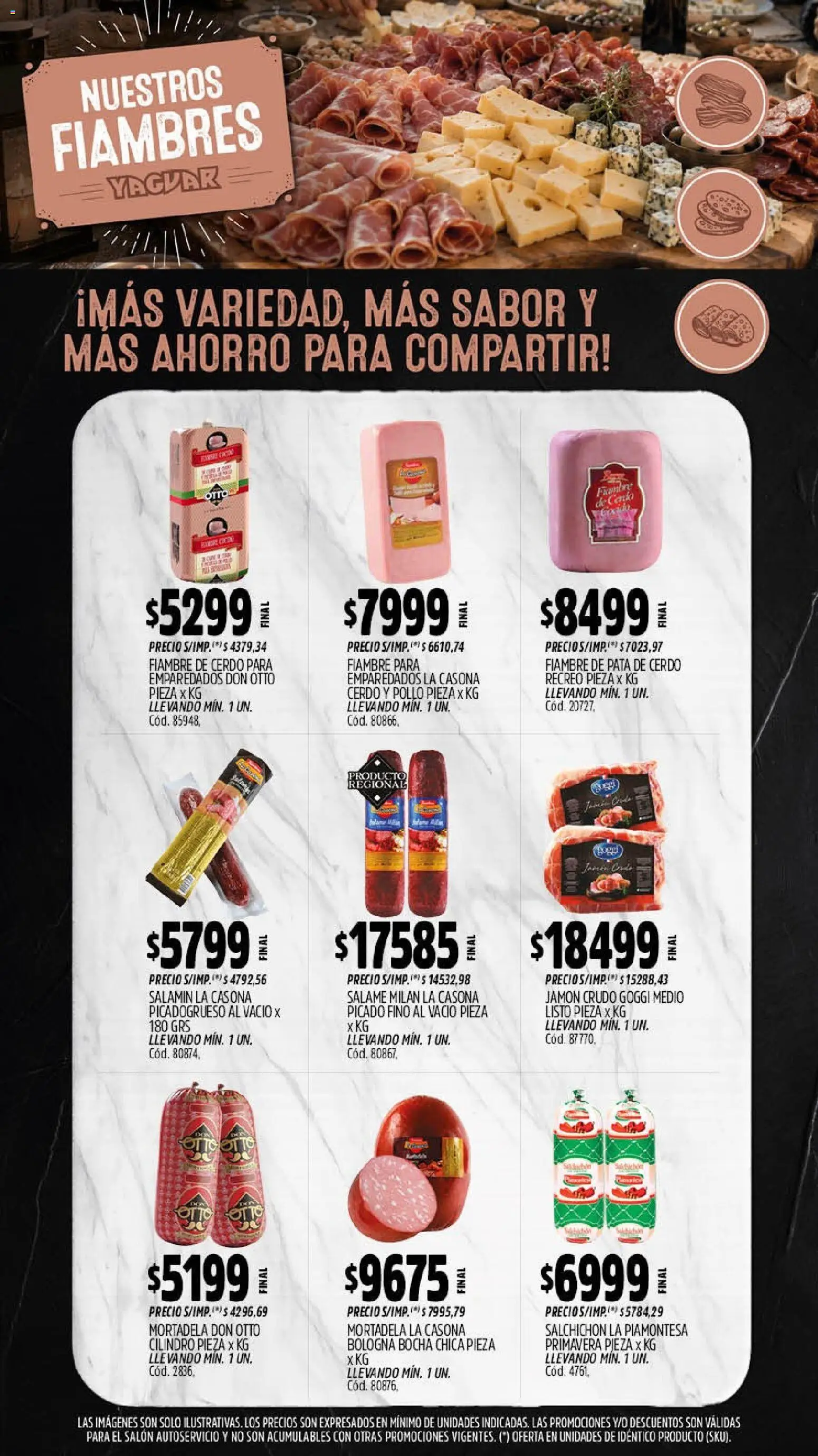 Yaguar - Oferta Semanal Misiones │ válido desde el 07/09/2026 | Página: 9 | Productos: Pata de cerdo, Jamón crudo, Jamón, Salame