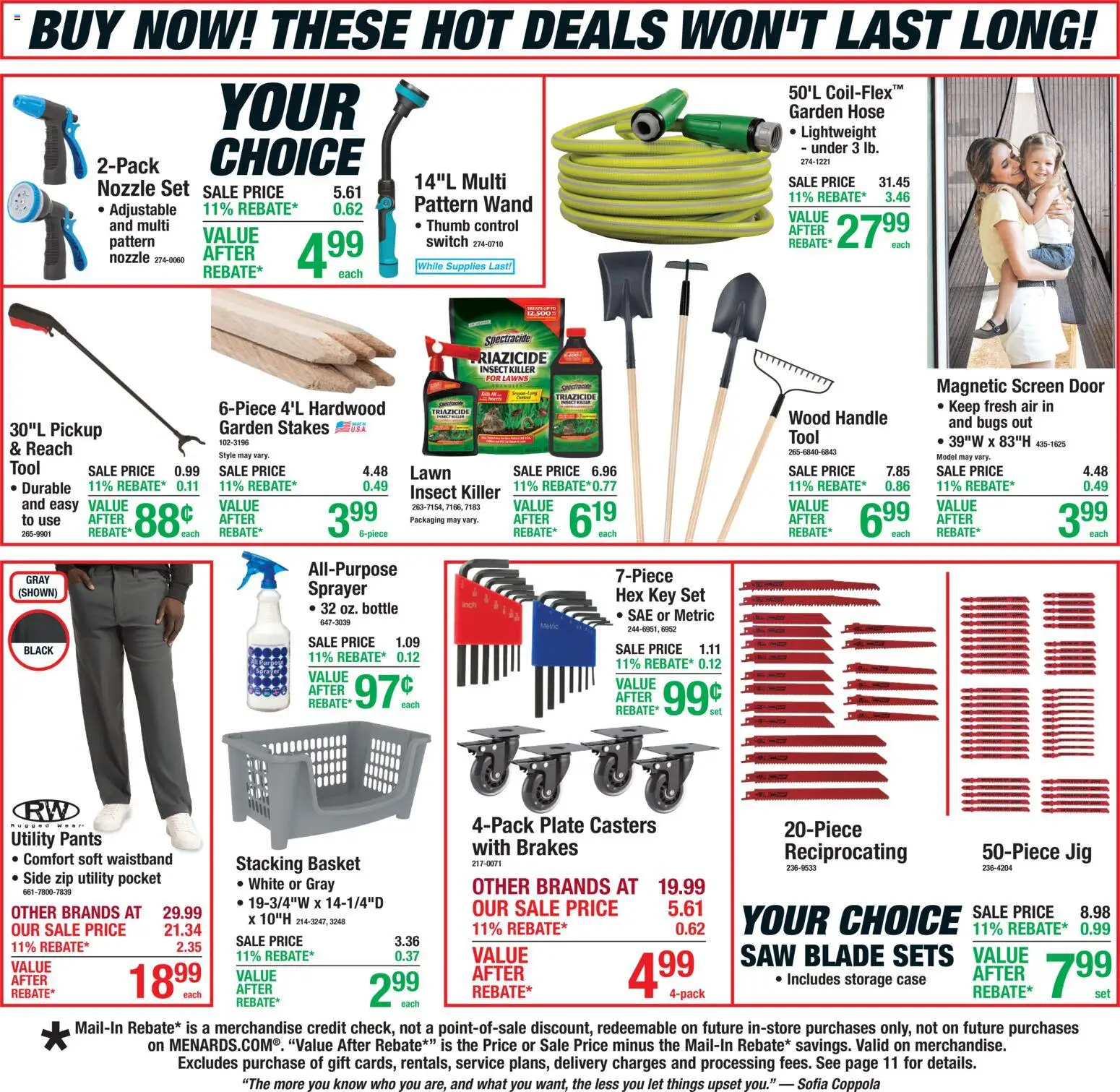 Menards Weekly Ad - valid from 07.05.2026 | Page: 2 | Products: Basket, Pants, Switch, Case