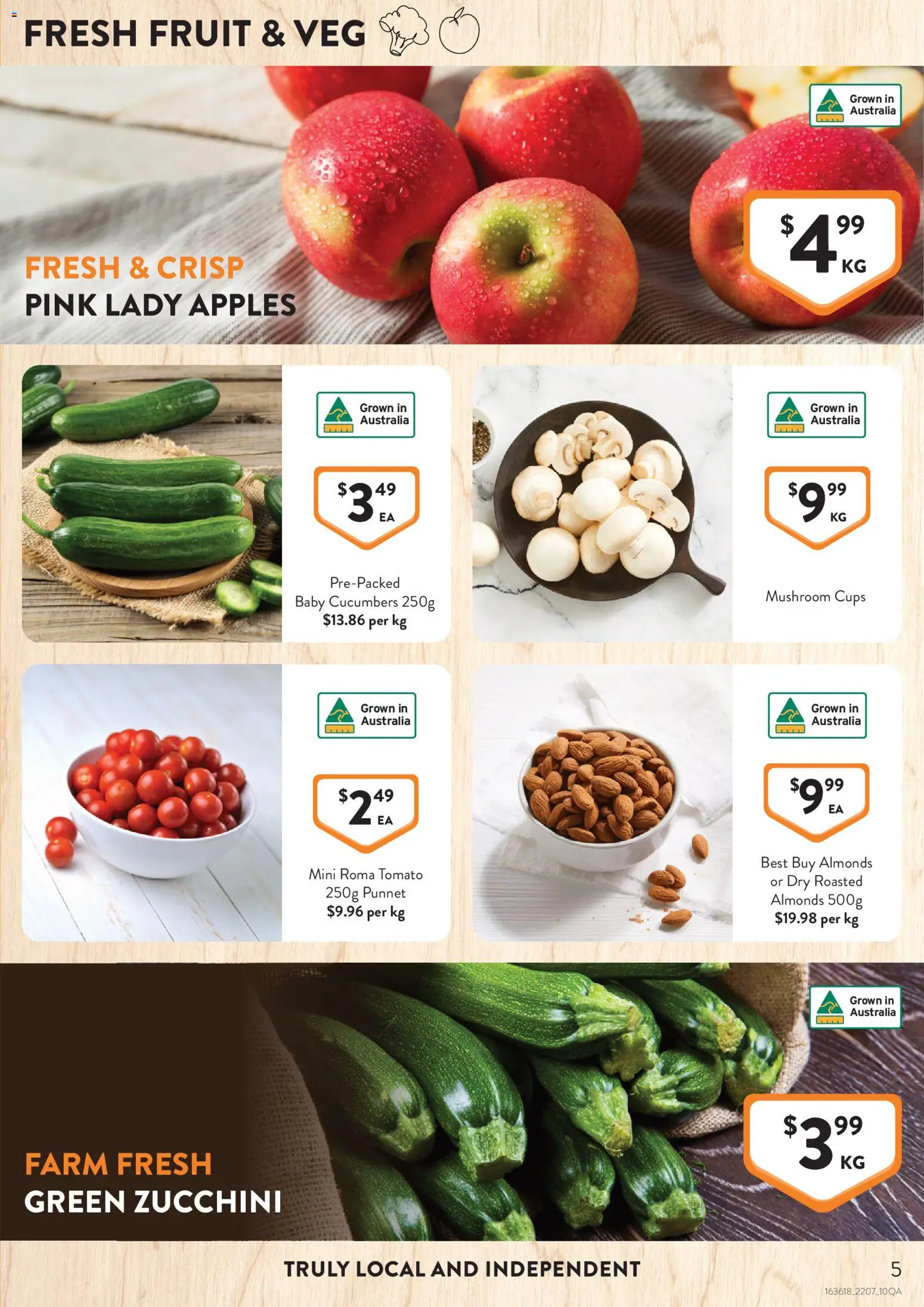 Foodworks catalogue - valid from 22/07/2026 | Page: 5 | Products: Cups, Almonds, Apples, Cucumbers