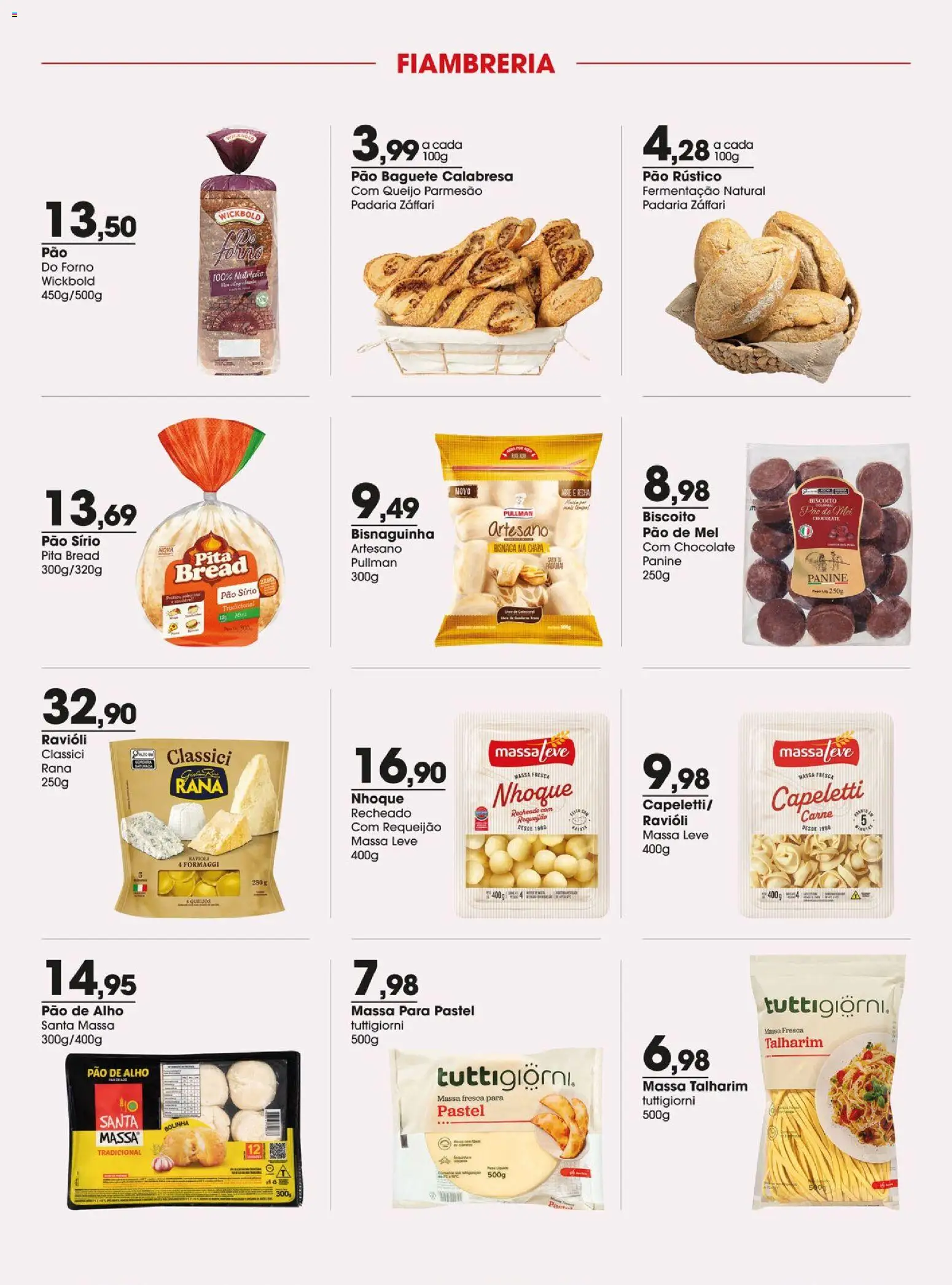 Zaffari Folheto - válido de 28/07/2026 | Página: 10 | Produtos: Pao de alho, Massa, Pão sírio, Requeijão