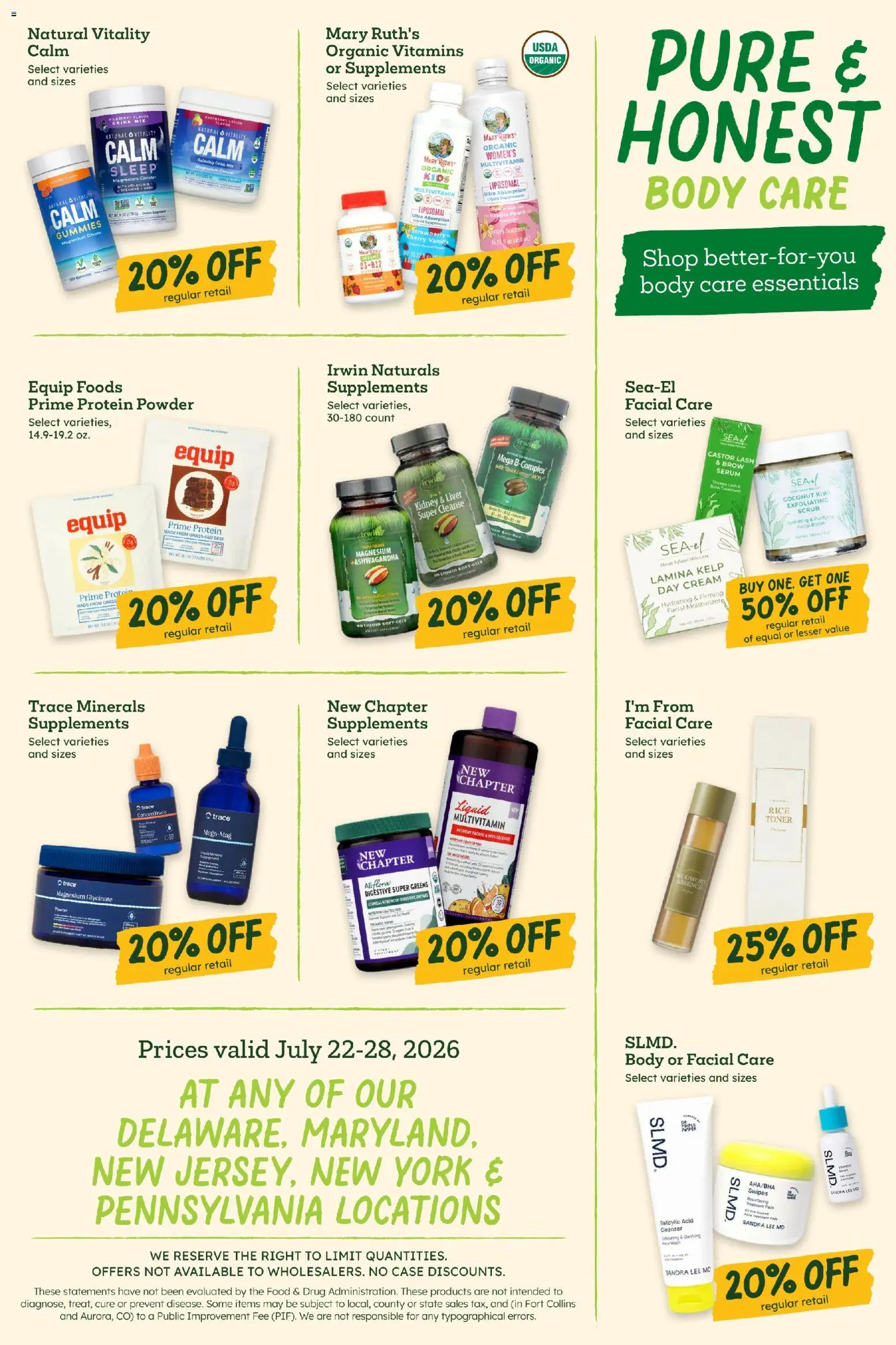 Sprouts Weekly Ad - valid from 07/22/2026 | Page: 10 | Products: Multivitamin, Beef, Greens, Hat