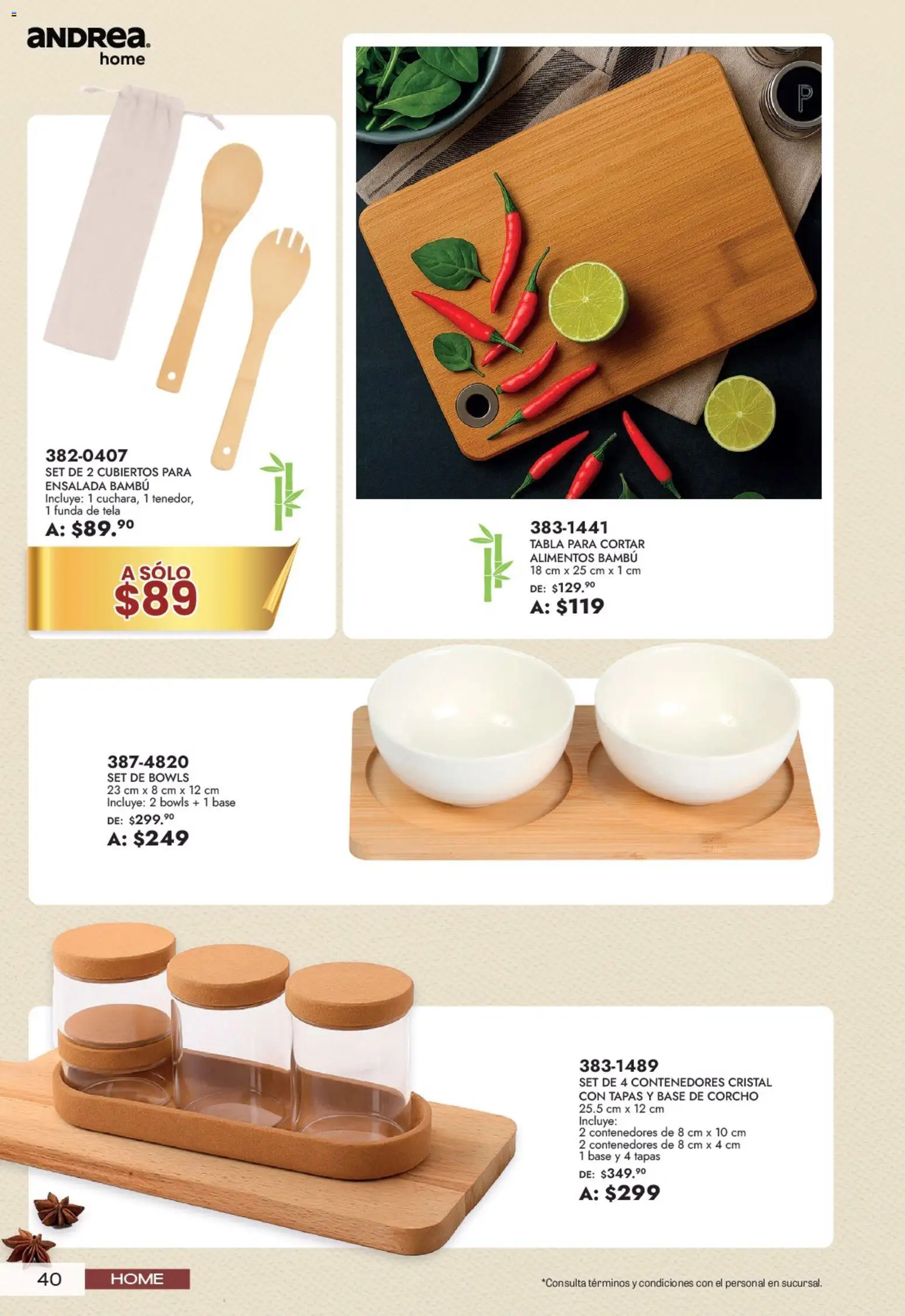 Nuevas ofertas de Andrea válidas en toda la República Mexicana desde el 21/06/2026. ¡Encuentra las mejores ofertas en Andrea catálogo Lo mejor para tu hogar! | Página: 40 | Productos: Ensalada, Funda