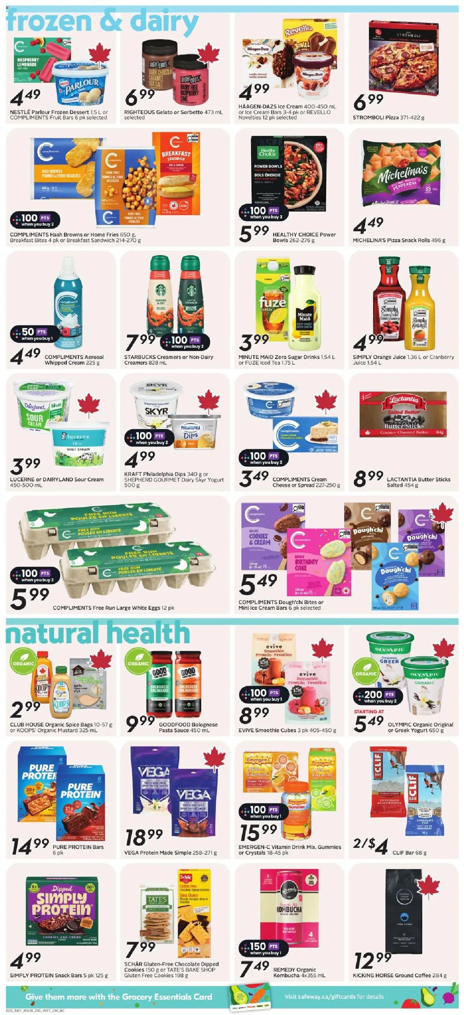Safeway flyer valid from Aug 27, 2026 | Page: 10 | Products: Whipped cream, Fruit, Butter, Coffee