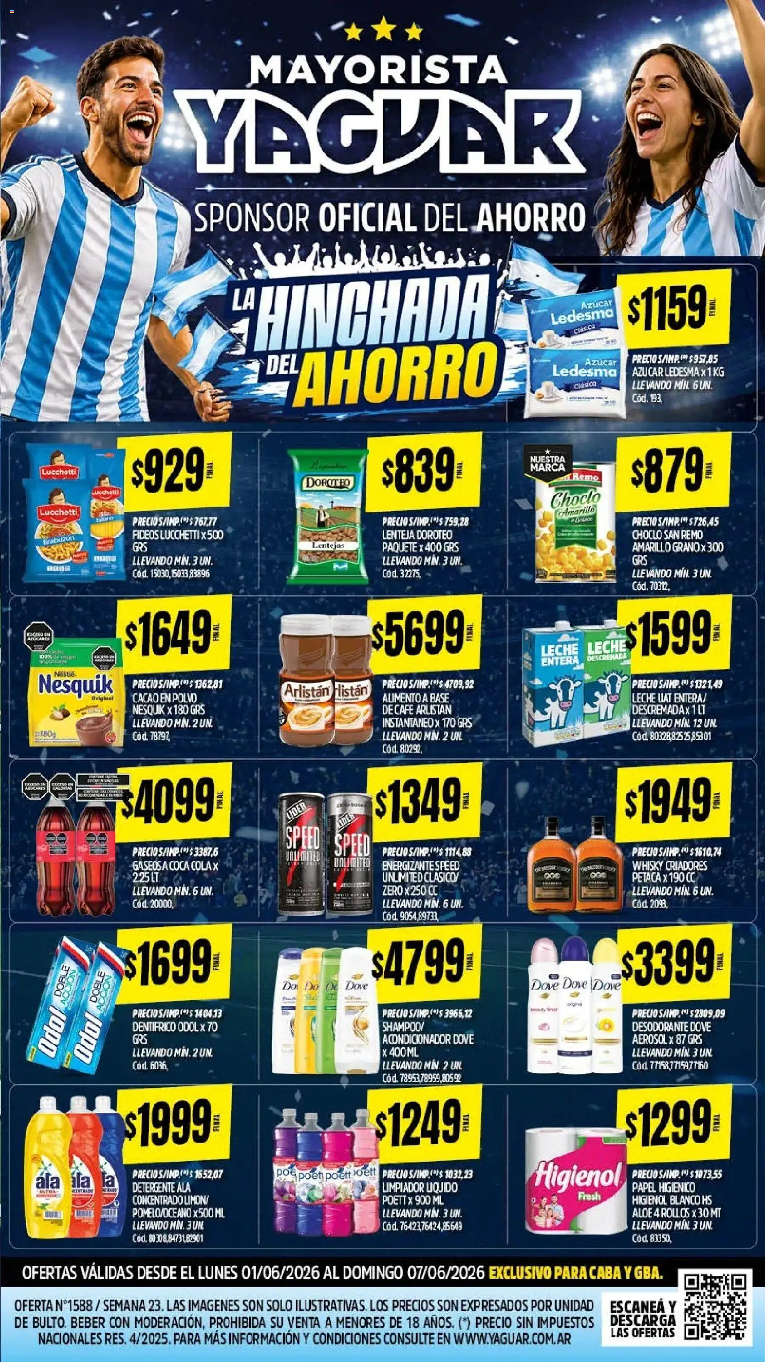 Yaguar catálogo │ válido desde el 01.06.2026 | Página: 2 | Productos: Acondicionador, Desodorante, Fideos, Cacao
