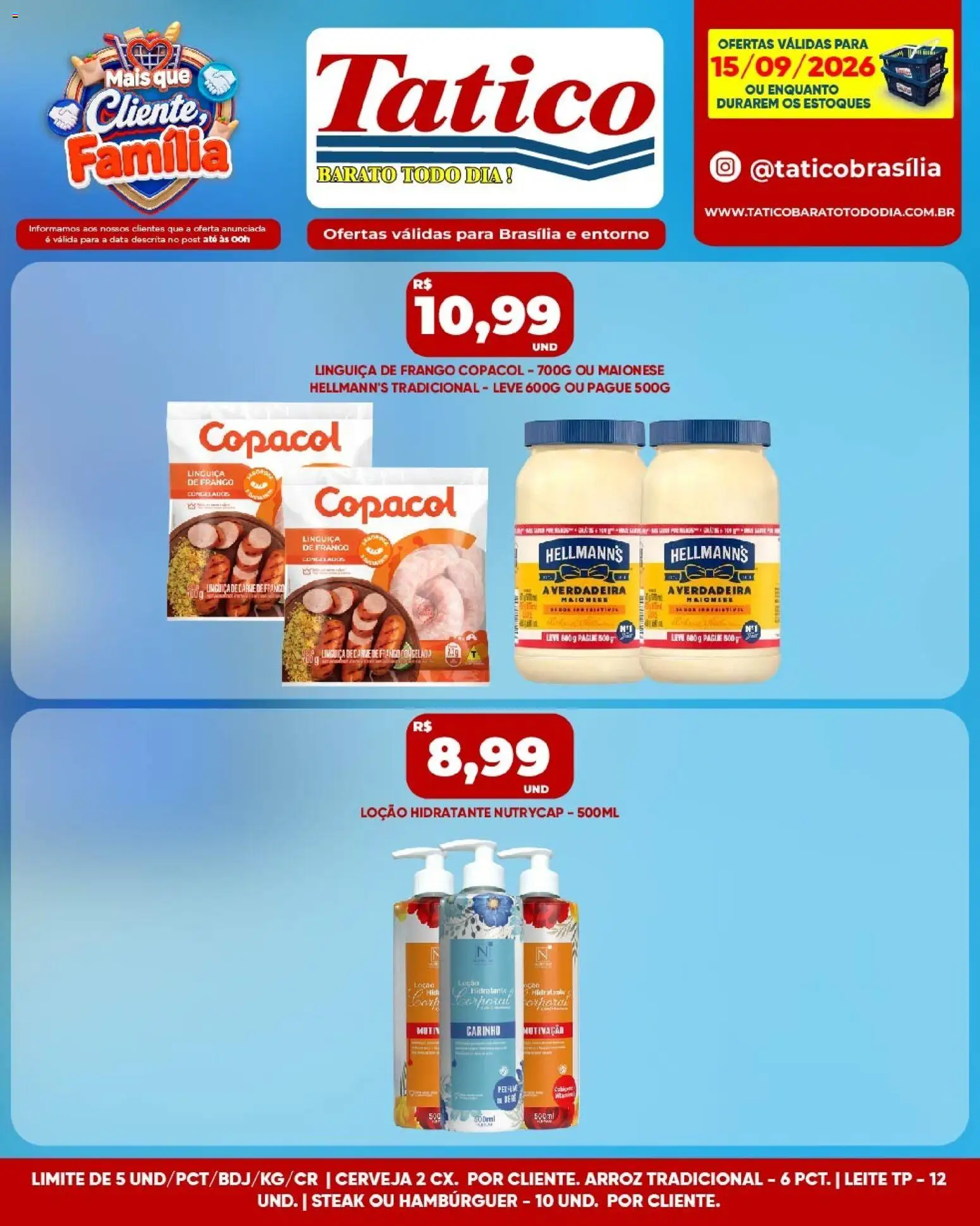 Tatico Folheto - válido de 15/09/2026 | Página: 7 | Produtos: Steak, Leite, Carne de frango, Carne