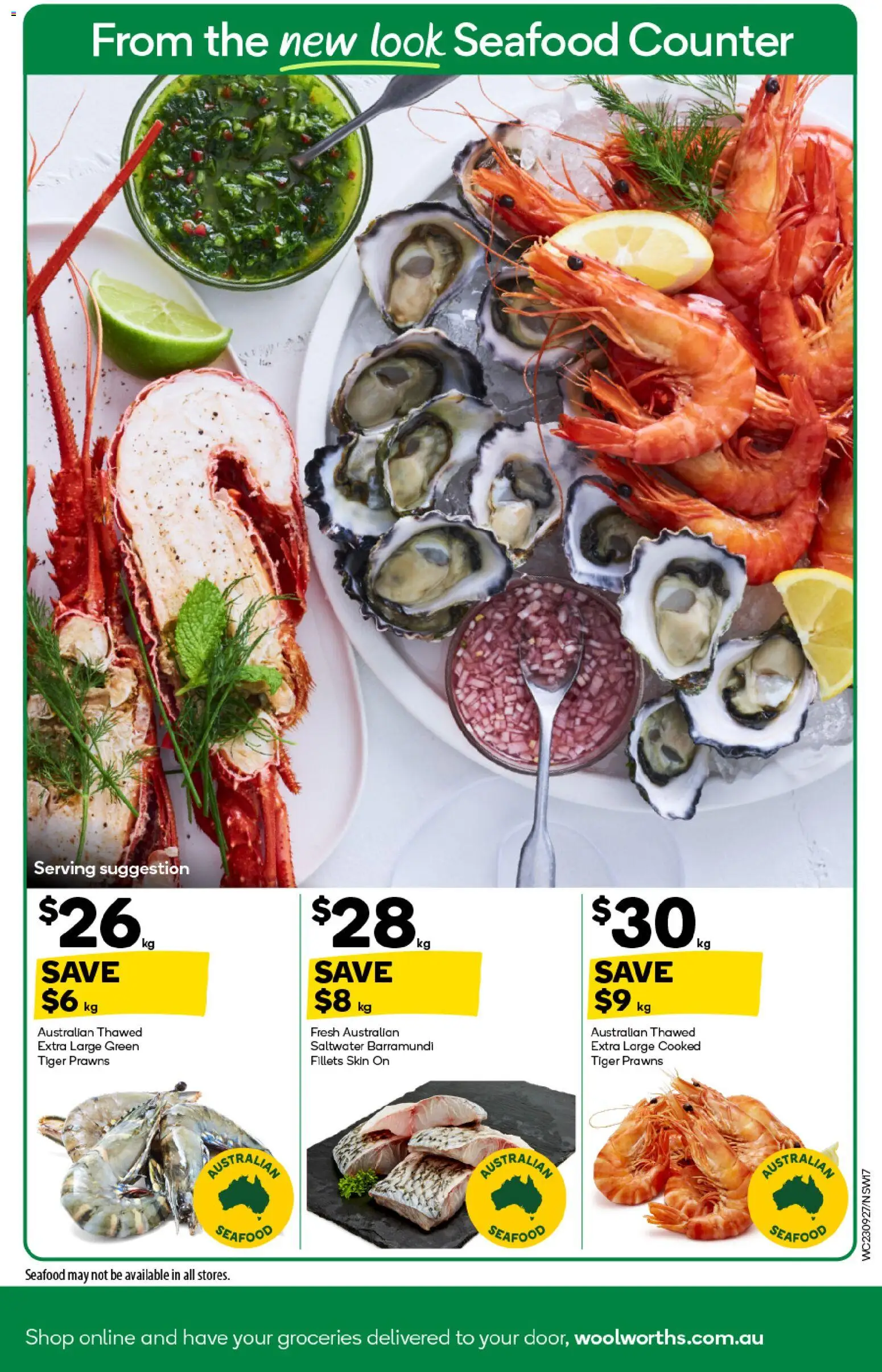 Woolworths catalogue - valid from 23/09/2026 | Page: 19 | Products: Prawns, Seafood