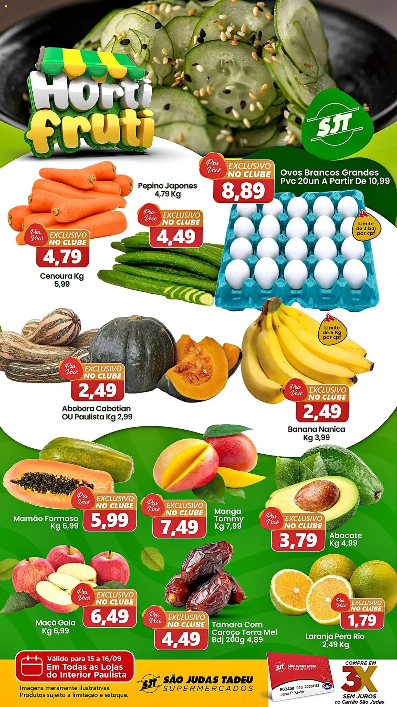 São Judas Tadeu Folheto - válido de 15/09/2026 | Página: 1 | Produtos: Abóbora, Abacate, Ovos, Mamão