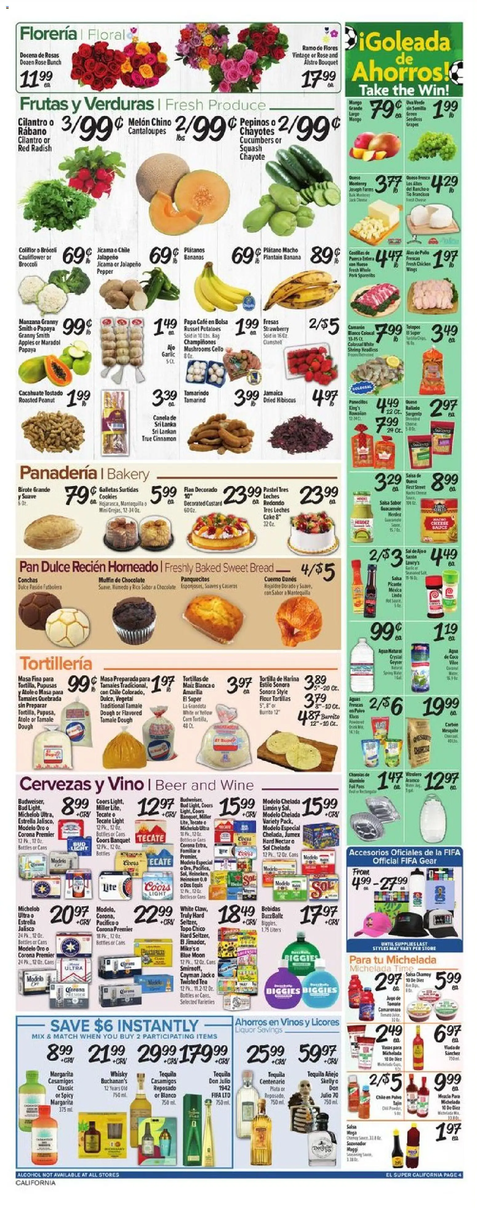 El Super Weekly Ad - valid from 10.06.2026 | Page: 4 | Products: Squash, Chocolate, Cucumbers, Melon