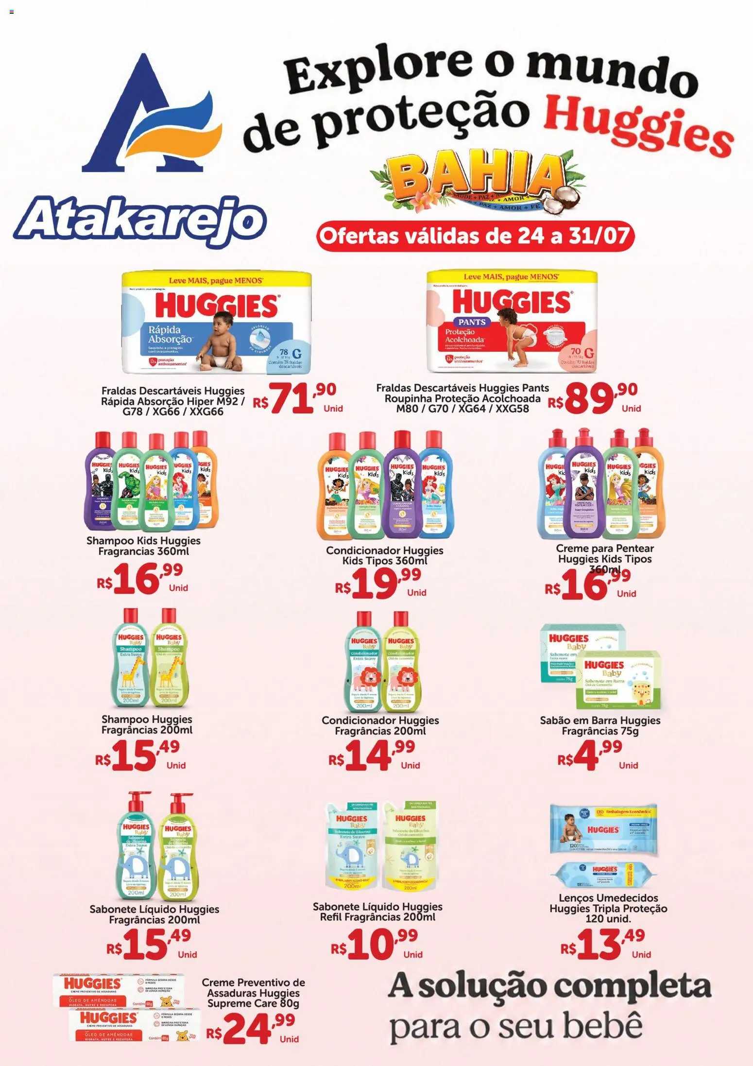 Atakarejo Folheto - válido de 24/07/2026 | Página: 1 | Produtos: Óleo, Amêndoas, Fraldas, Sabonete líquido