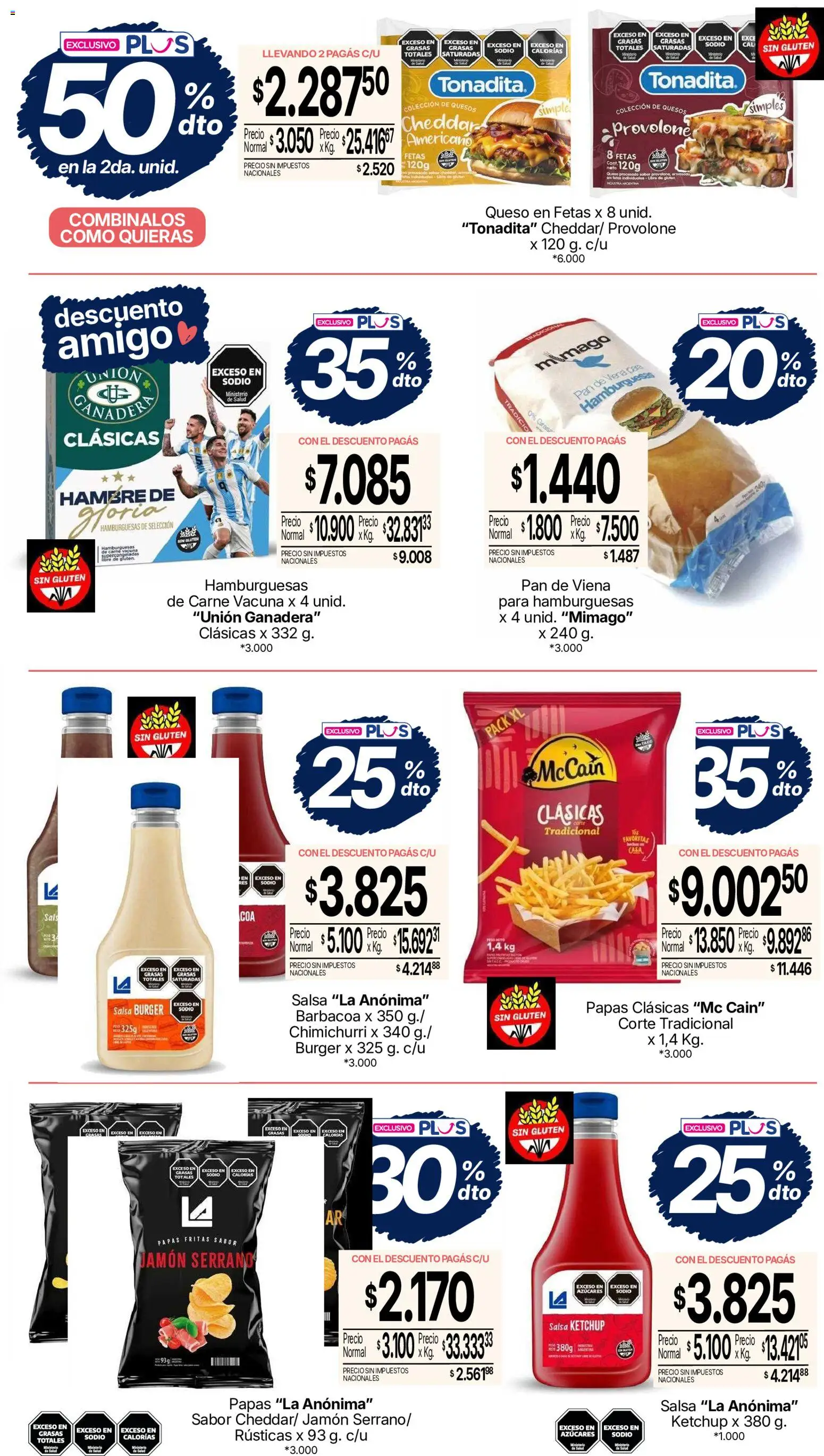 La Anonima - Catálogo especiales - amistad │ válido desde el 09/07/2026 | Página: 7 | Productos: Ketchup, Sal, Jamón, Papas fritas