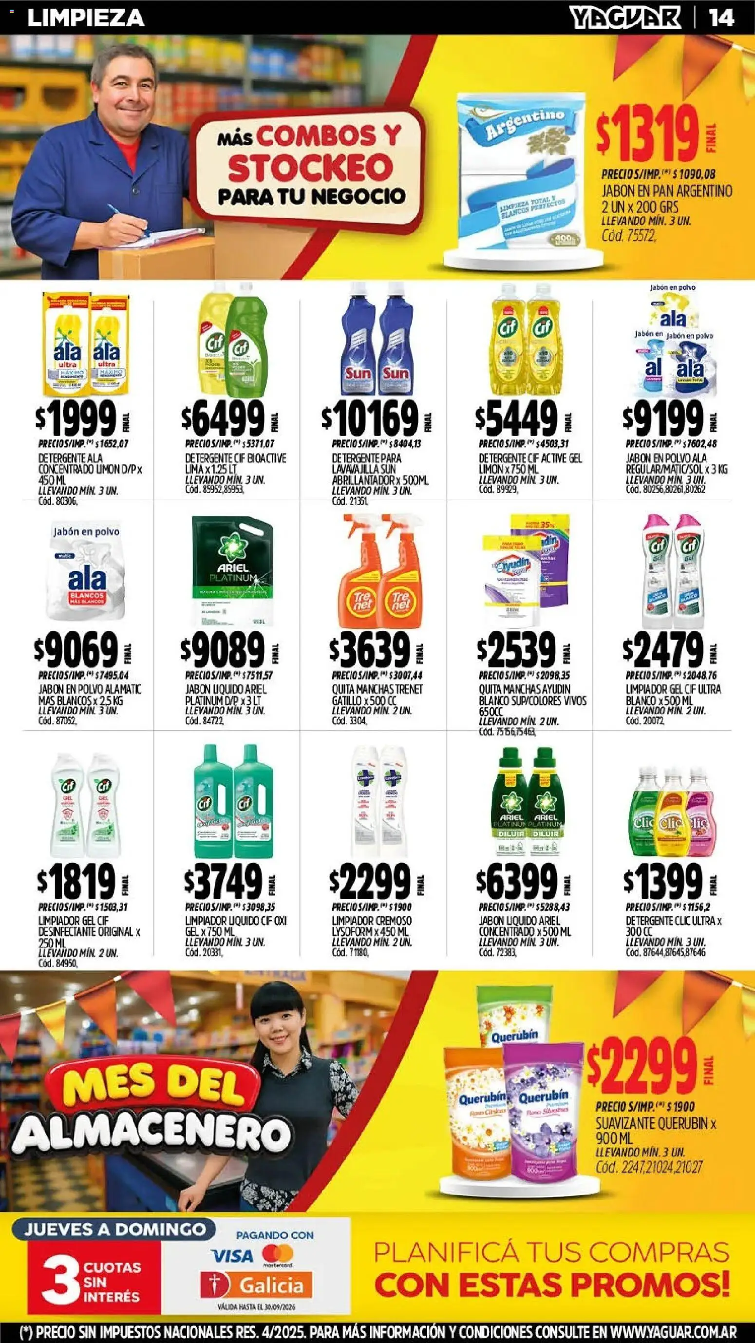 Yaguar - Oferta Semanal San Juan │ válido desde el 28/09/2026 | Página: 14 | Productos: Desinfectante, Polvo, Jabón en polvo, Detergente