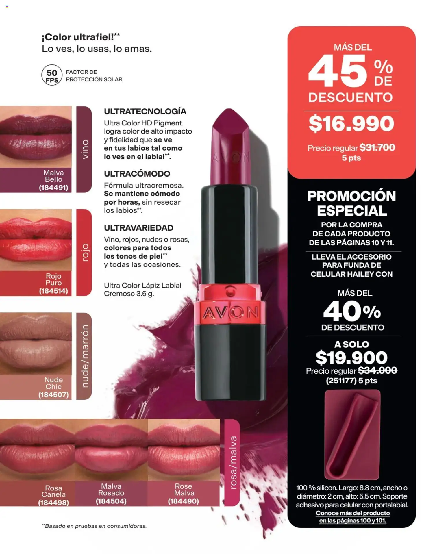 Catálogo AVON Campaña 12 │ válido desde el 04/08/2026 | Página: 7 | Productos: Lápiz labial, Vino