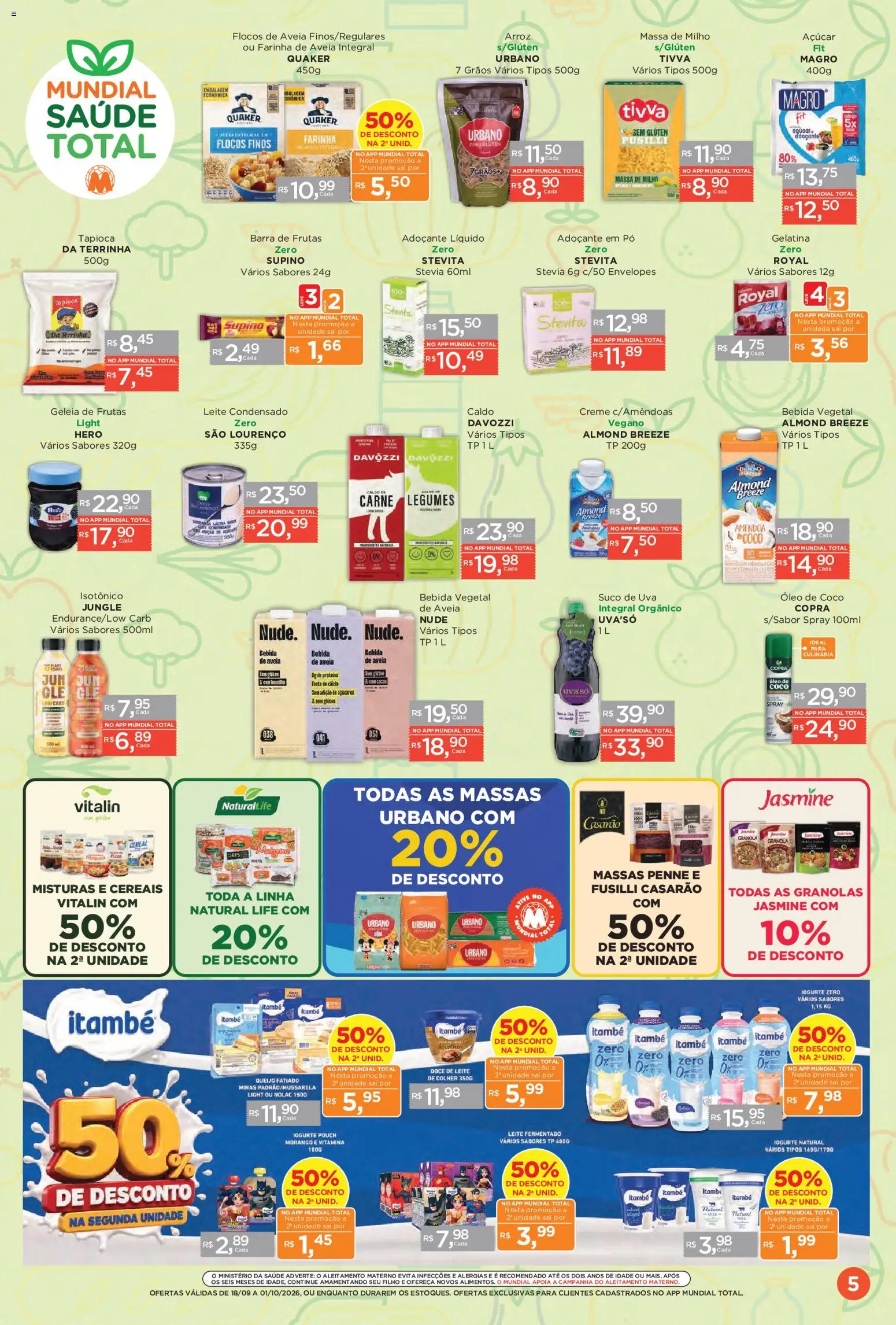 Mundial Folheto - válido de 18/09/2026 | Página: 5 | Produtos: Óleo, Suco, Massa, Bebida
