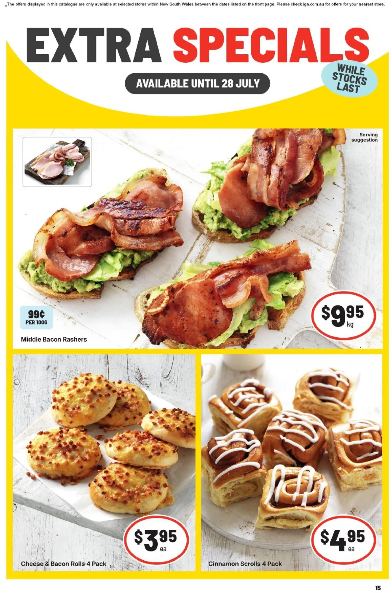 IGA catalogue - valid from 22/07/2026 | Page: 15 | Products: Bacon, Cheese