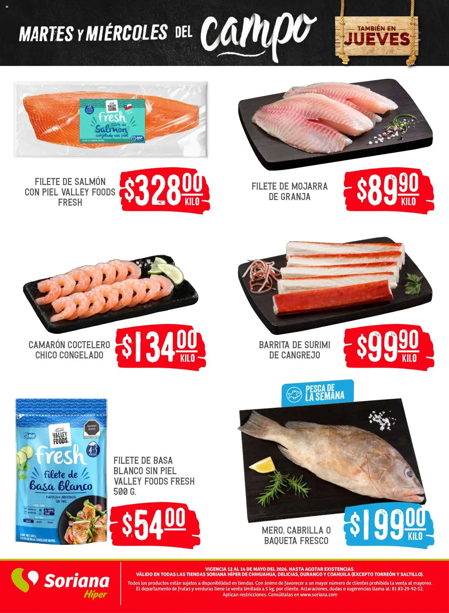 Nuevas ofertas de Soriana válidas en toda la República Mexicana desde el 12.05.2026. ¡Encuentra las mejores ofertas en Soriana Martes y Miércoles del Campo Híper: Chih, Delicias, Dur y Coah (excepto Saltillo)! | Página: 5