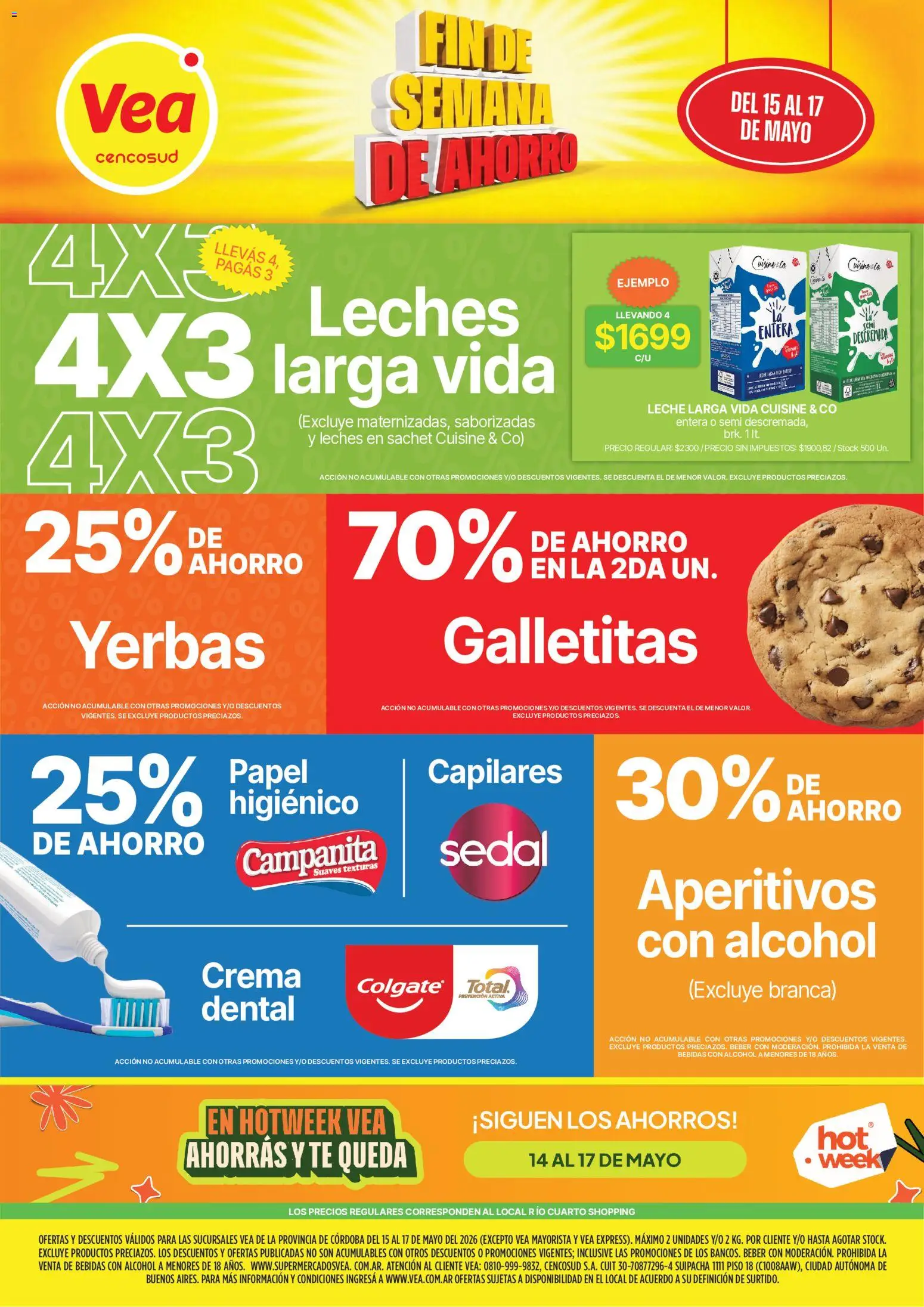 Vea - Ofertas fin de semana | Córdoba │ válido desde el 15.05.2026 | Página: 1 | Productos: Galletitas, Leche, Té, Crema