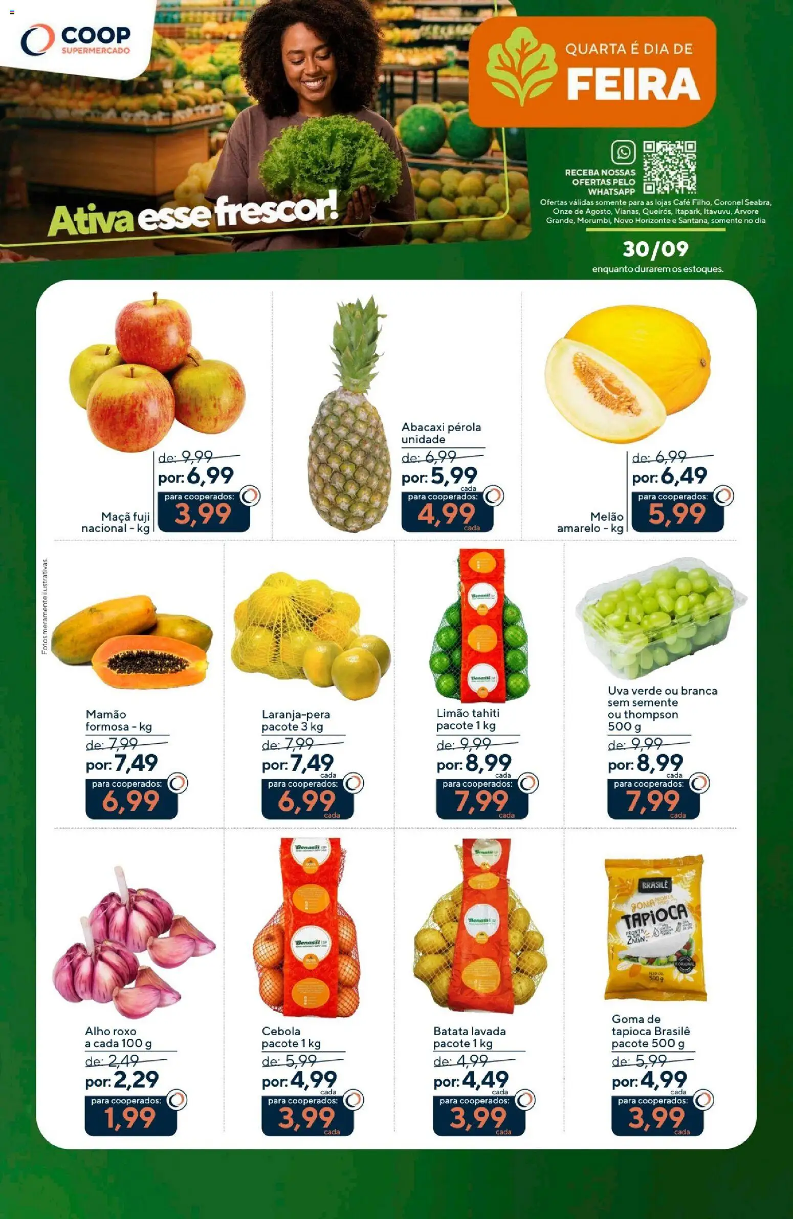 Coop Folheto - válido de 30/09/2026 | Página: 1 | Produtos: Cebola, Uva, Mamão, Batata