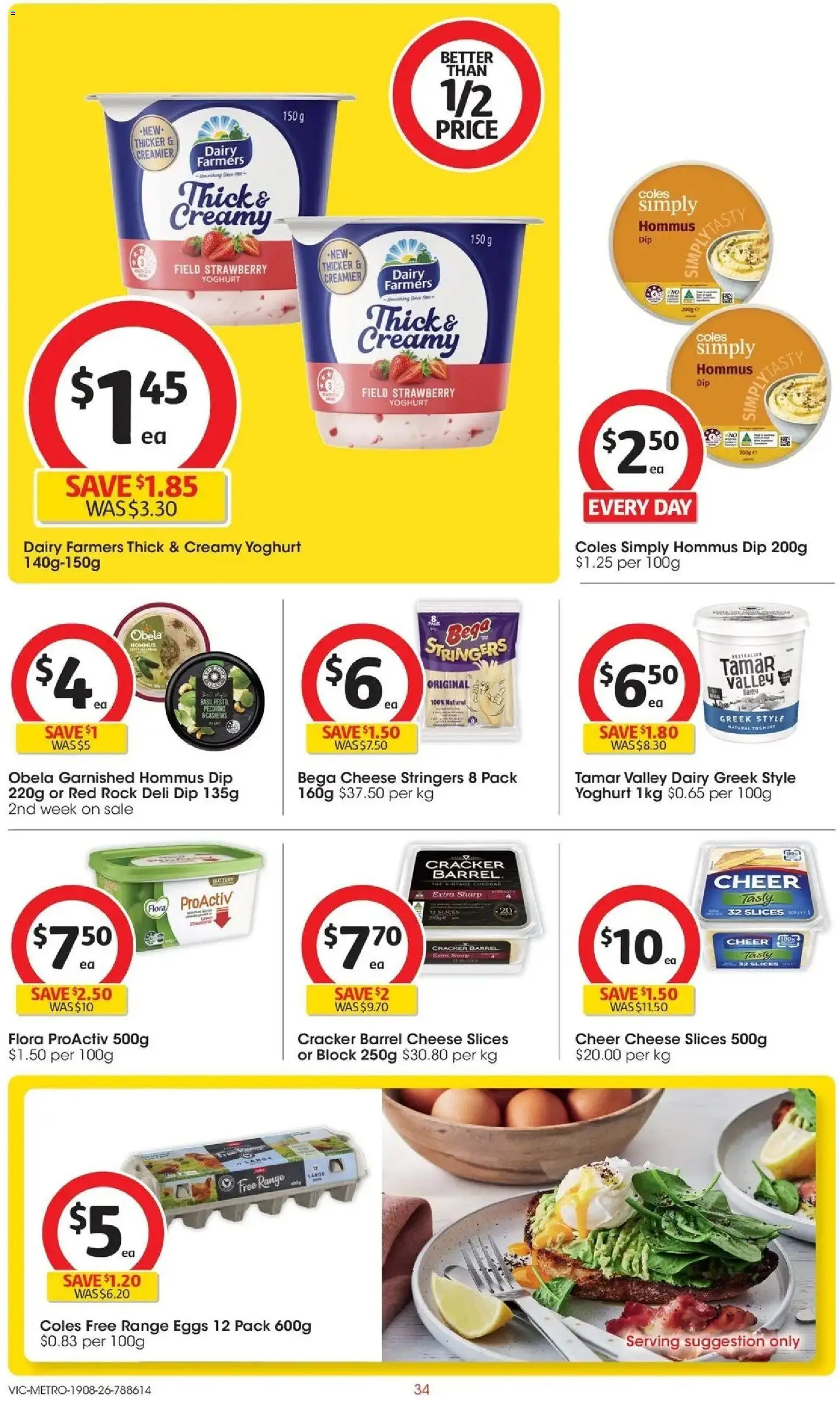 Coles catalogue - valid from 19/08/2026 | Page: 34 | Products: Dairy, Cheese, Pesto, Spread