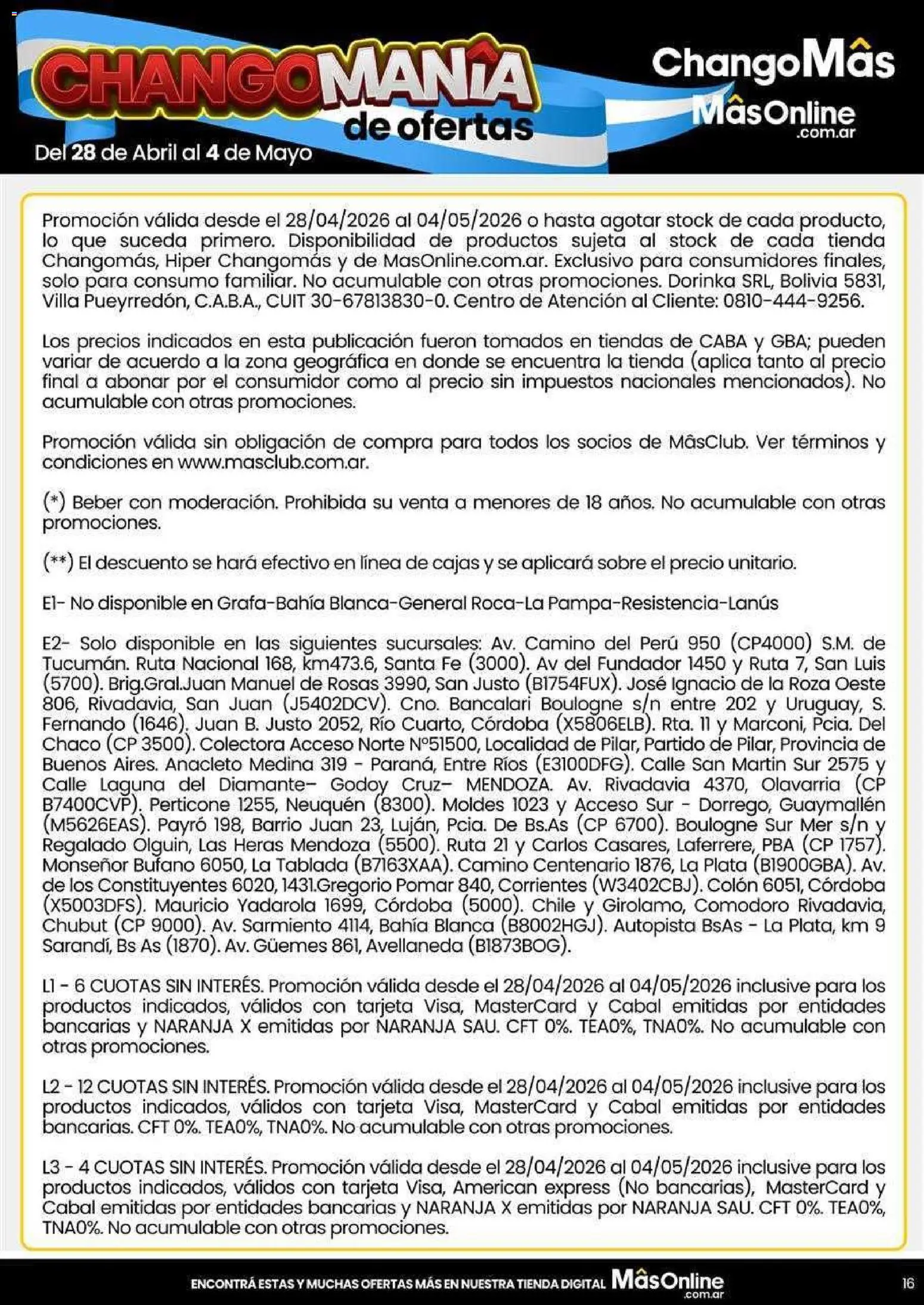 Changomas ofertas │ válido desde el 05.05.2026 | Página: 16 | Productos: Sobre