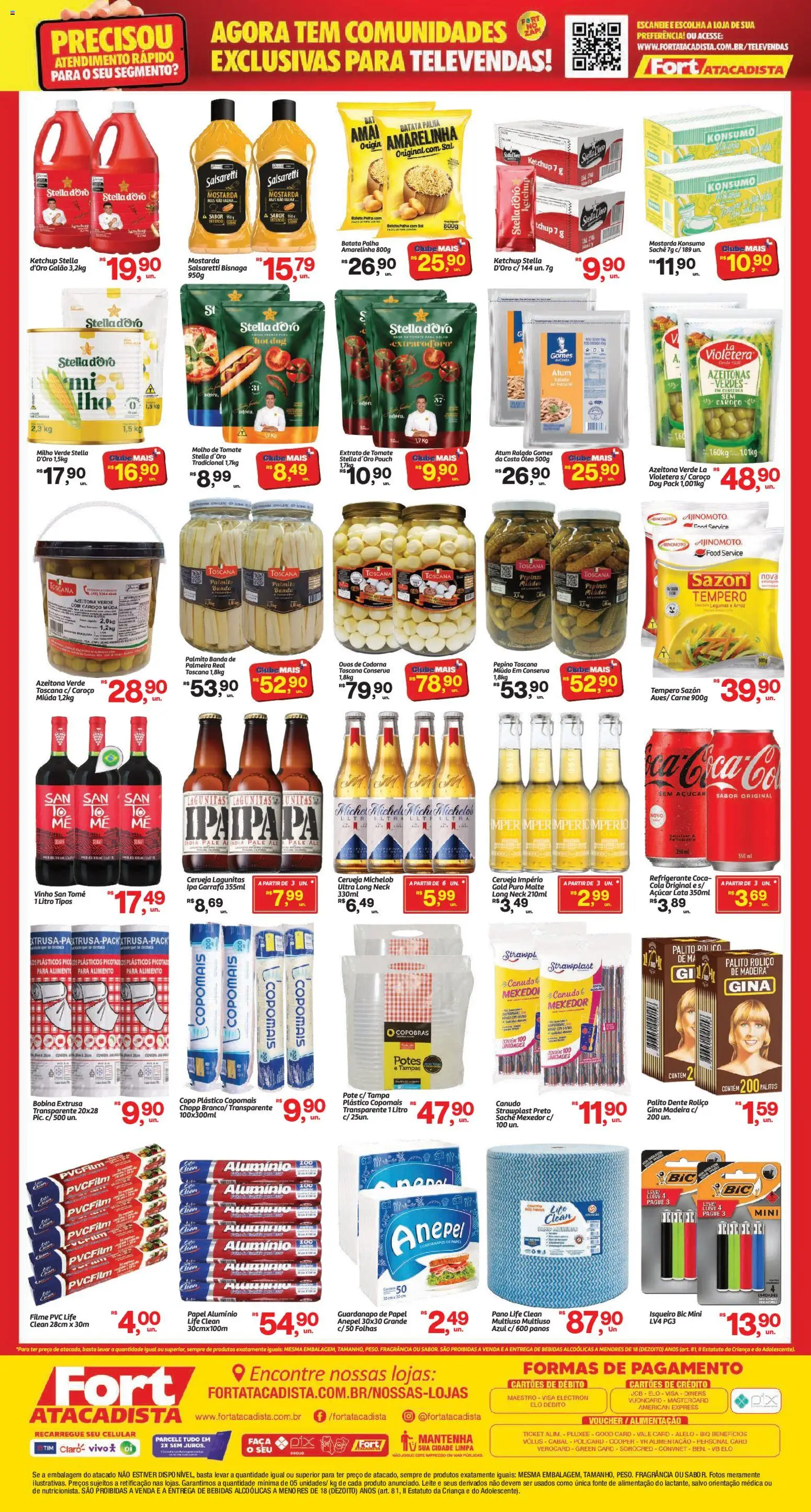 Fort Atacadista Folheto - válido de 29/06/2026 | Página: 2 | Produtos: Azeitonas, Leite, Faca, Ketchup
