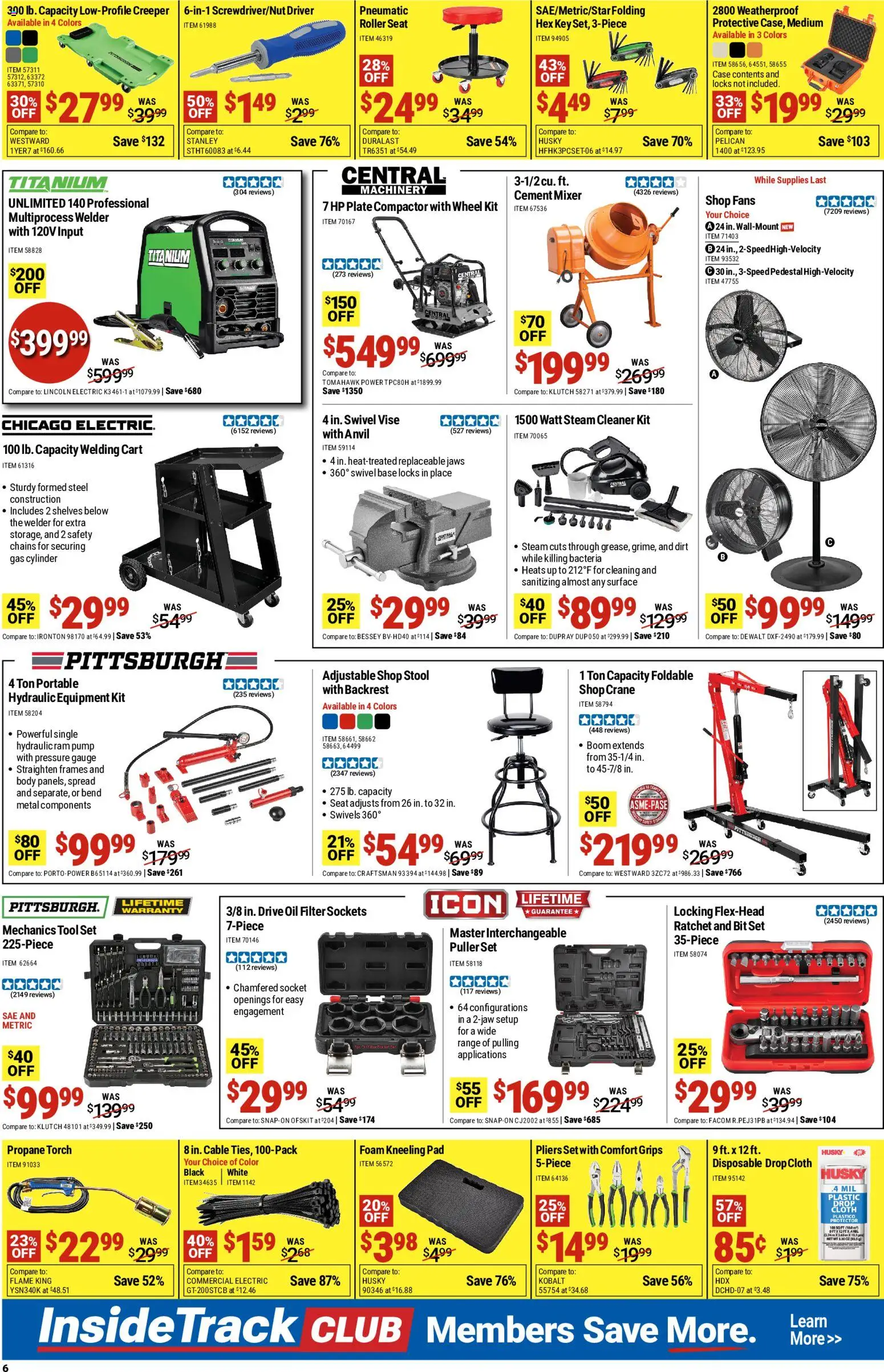 Harbor Freight Parking Lot Sale - valid from 08/10/2026 | Page: 6 | Products: Spread, Swivel, Cable, Foam