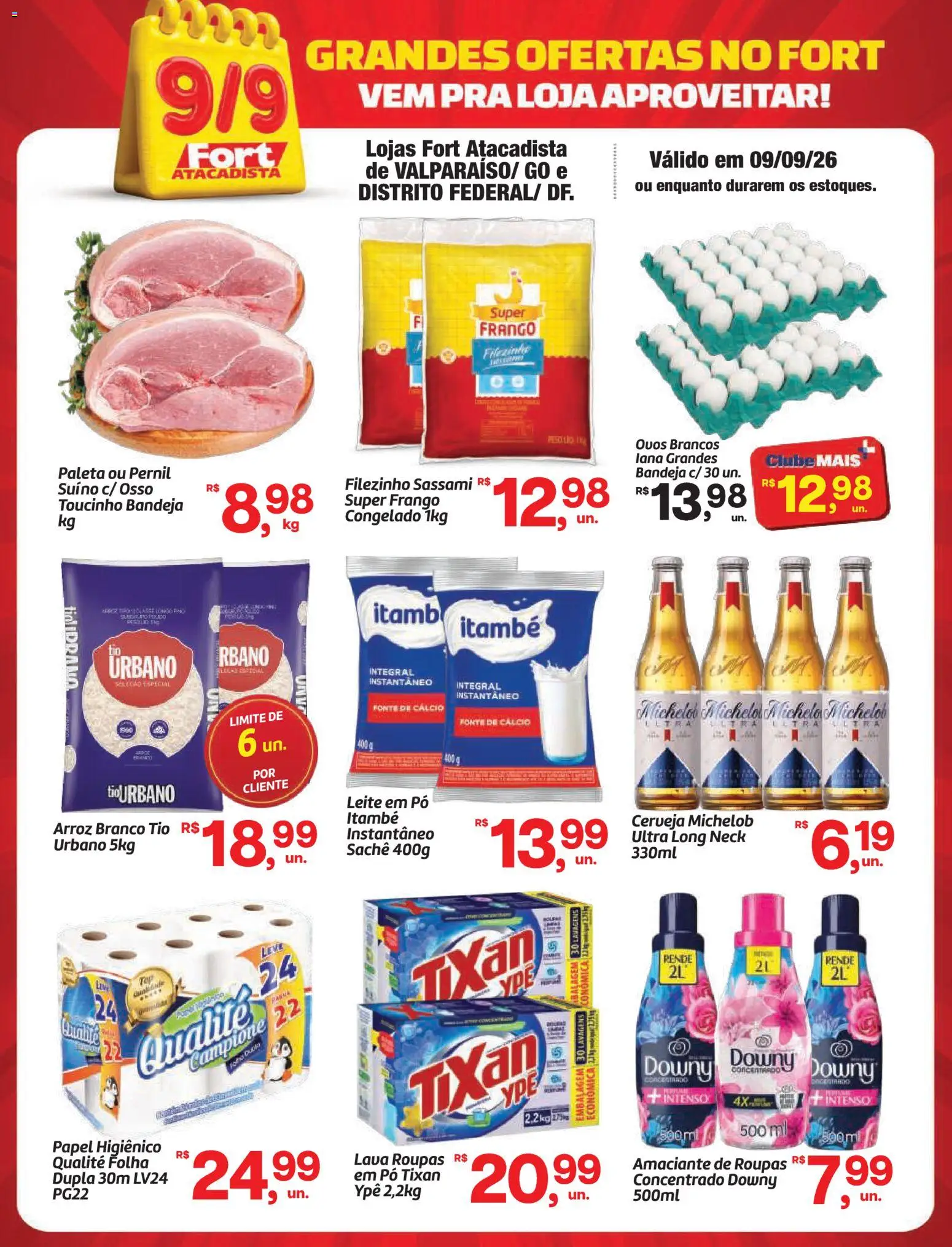 Fort Atacadista Folheto - válido de 09/09/2026 | Página: 1 | Produtos: Amaciante de roupas, Cerveja, Roupas, Papel higiênico