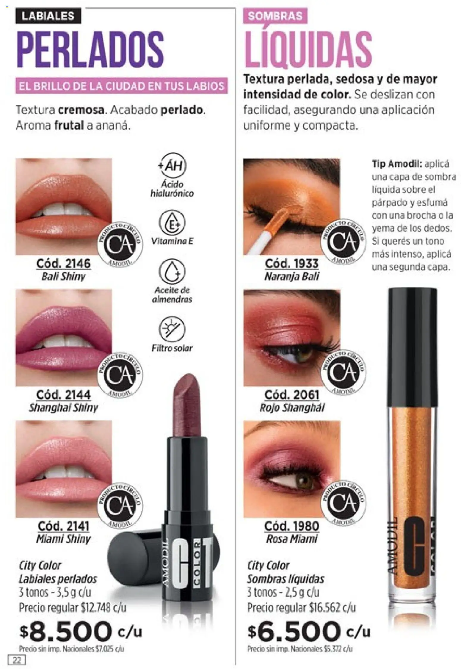 Catálogo Amodil Campaña 16 │ válido desde el 19/09/2026 | Página: 22 | Productos: Sobre, Almendras, Aceite, Sombra