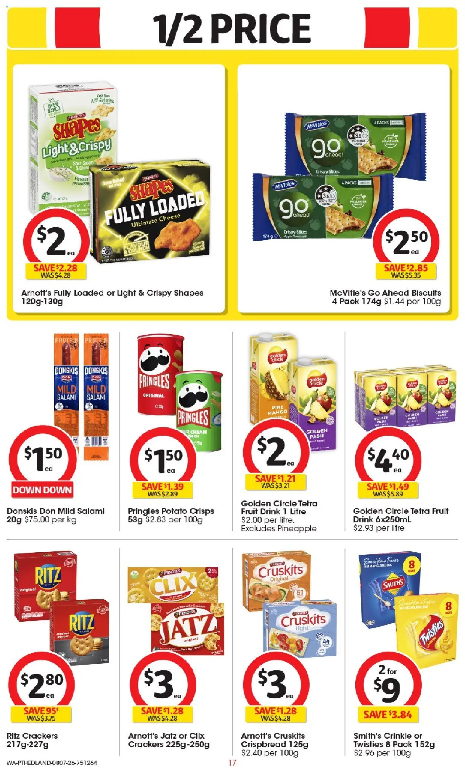 Coles catalogue - valid from 08/07/2026 | Page: 17 | Products: Light, Crackers, Salami, Biscuits