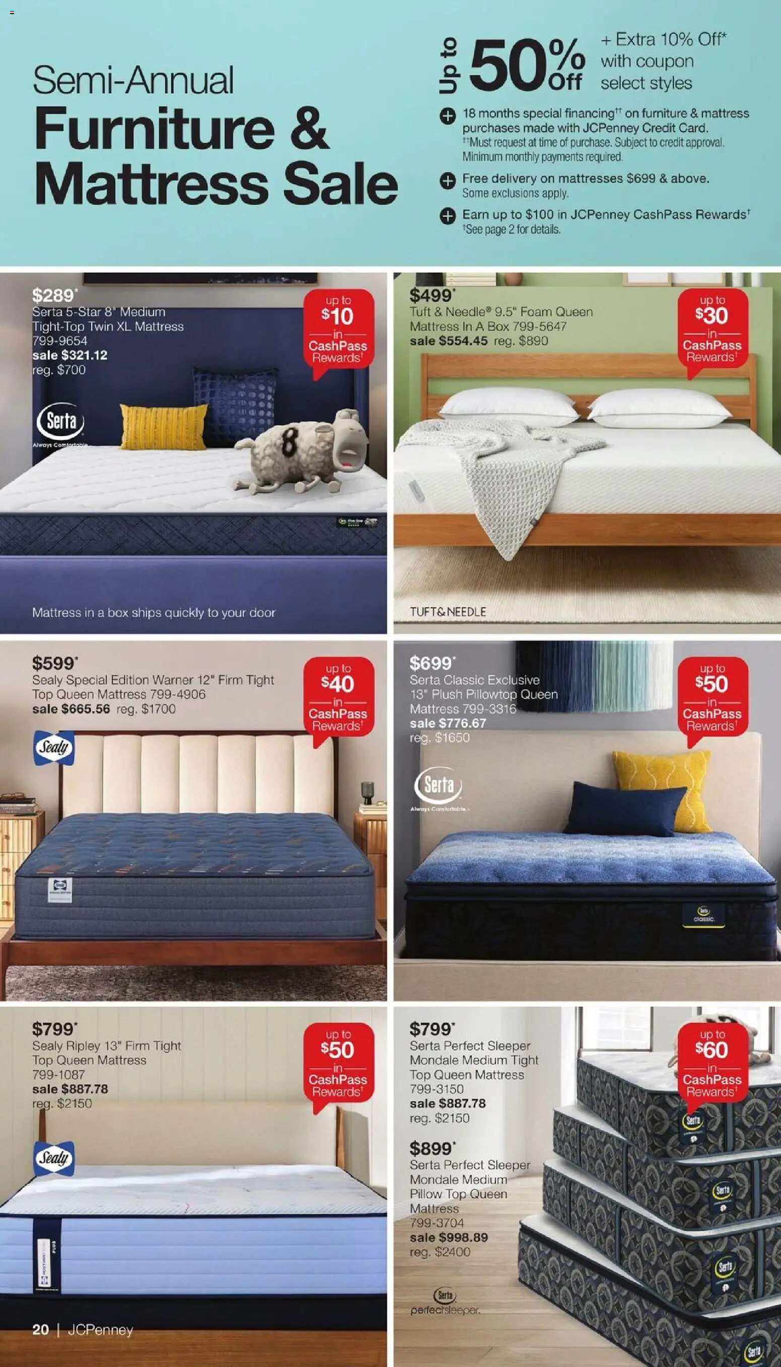 JCPenney Semi-Annual Home Sale - valid from 07/13/2026 | Page: 19 | Products: Mattress, Pillow, Box