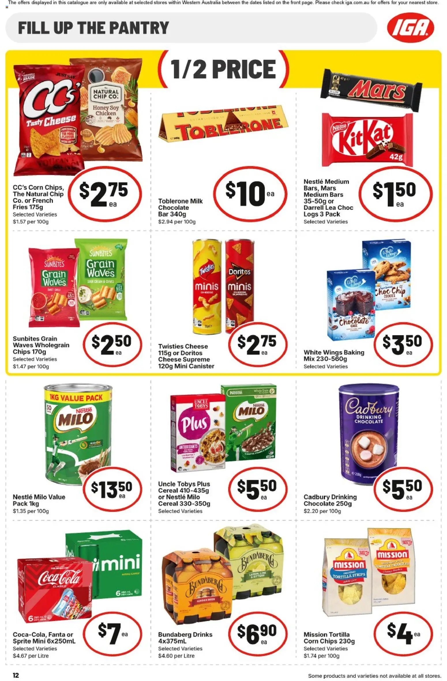 IGA catalogue - valid from 08/07/2026 | Page: 12 | Products: Chocolate, Chicken, Cereal, Cream