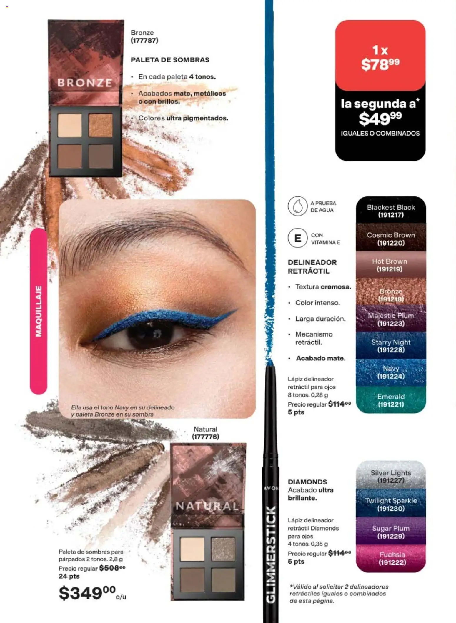 Nuevas ofertas de AVON válidas en toda la República Mexicana desde el 24.04.2026. ¡Encuentra las mejores ofertas en AVON campaña 7 2026! | Página: 36 | Productos: Paleta, Sombra, Maquillaje, Delineador