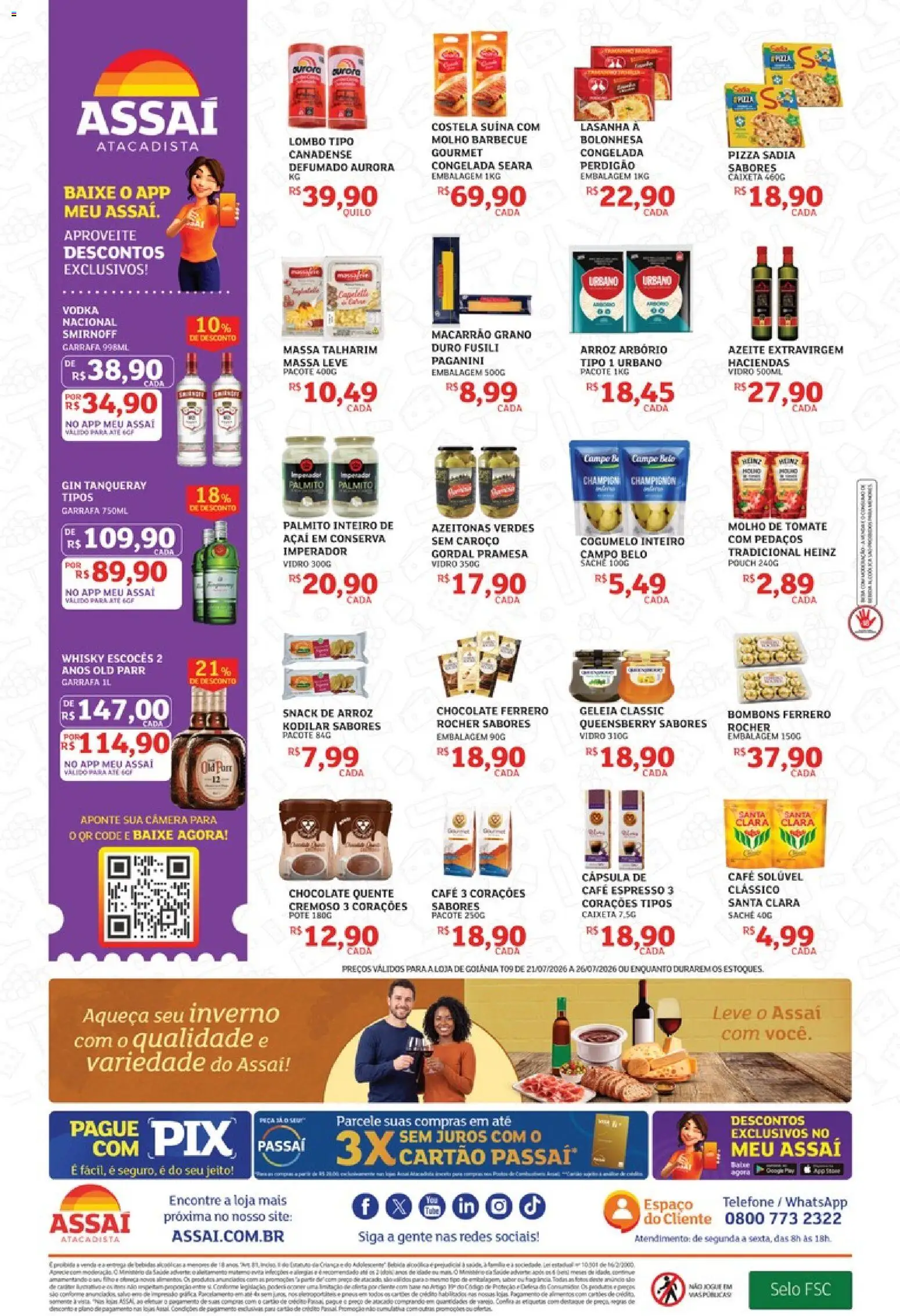 Assaí Atacadista Folheto - válido de 21/07/2026 | Página: 2 | Produtos: Talharim, Whisky, Massa, Açaí