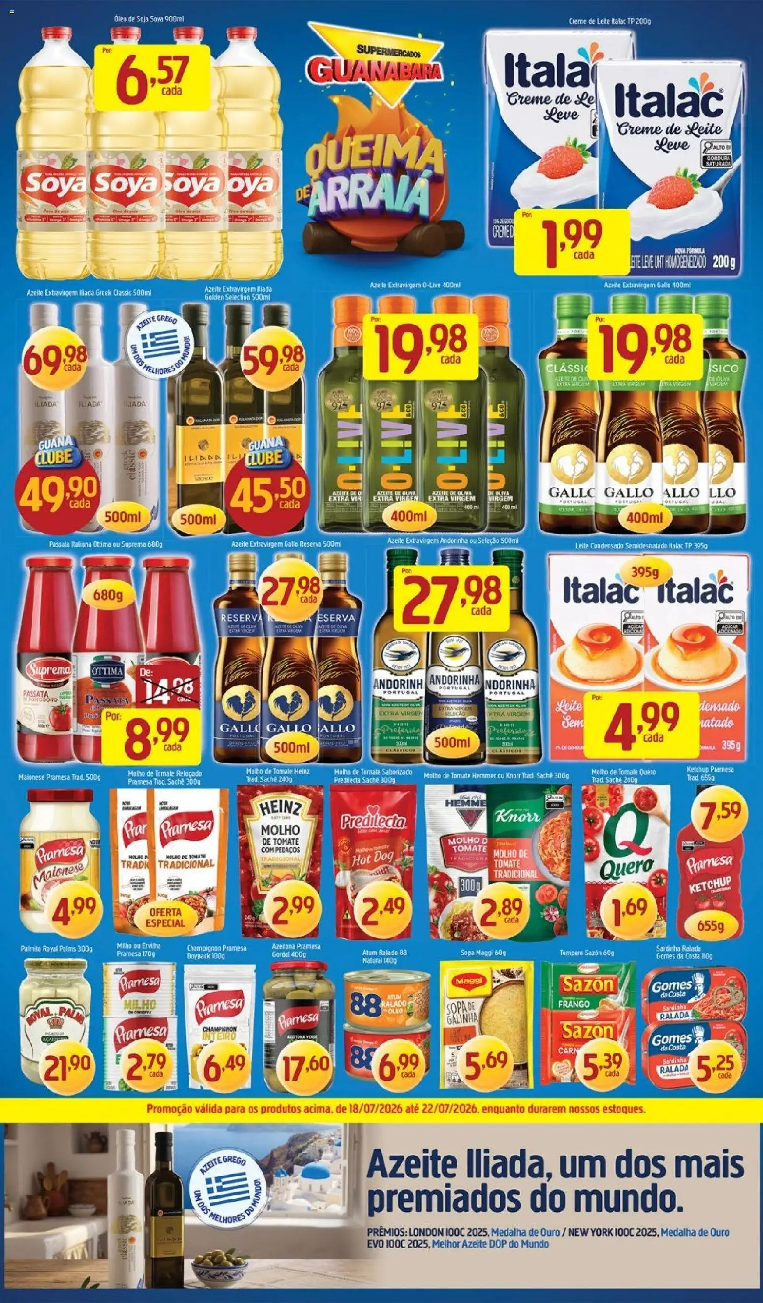 Supermercados Guanabara Folheto - válido de 18/07/2026 | Página: 3 | Produtos: Ervilha, Palmito, Óleo, Gomes da costa