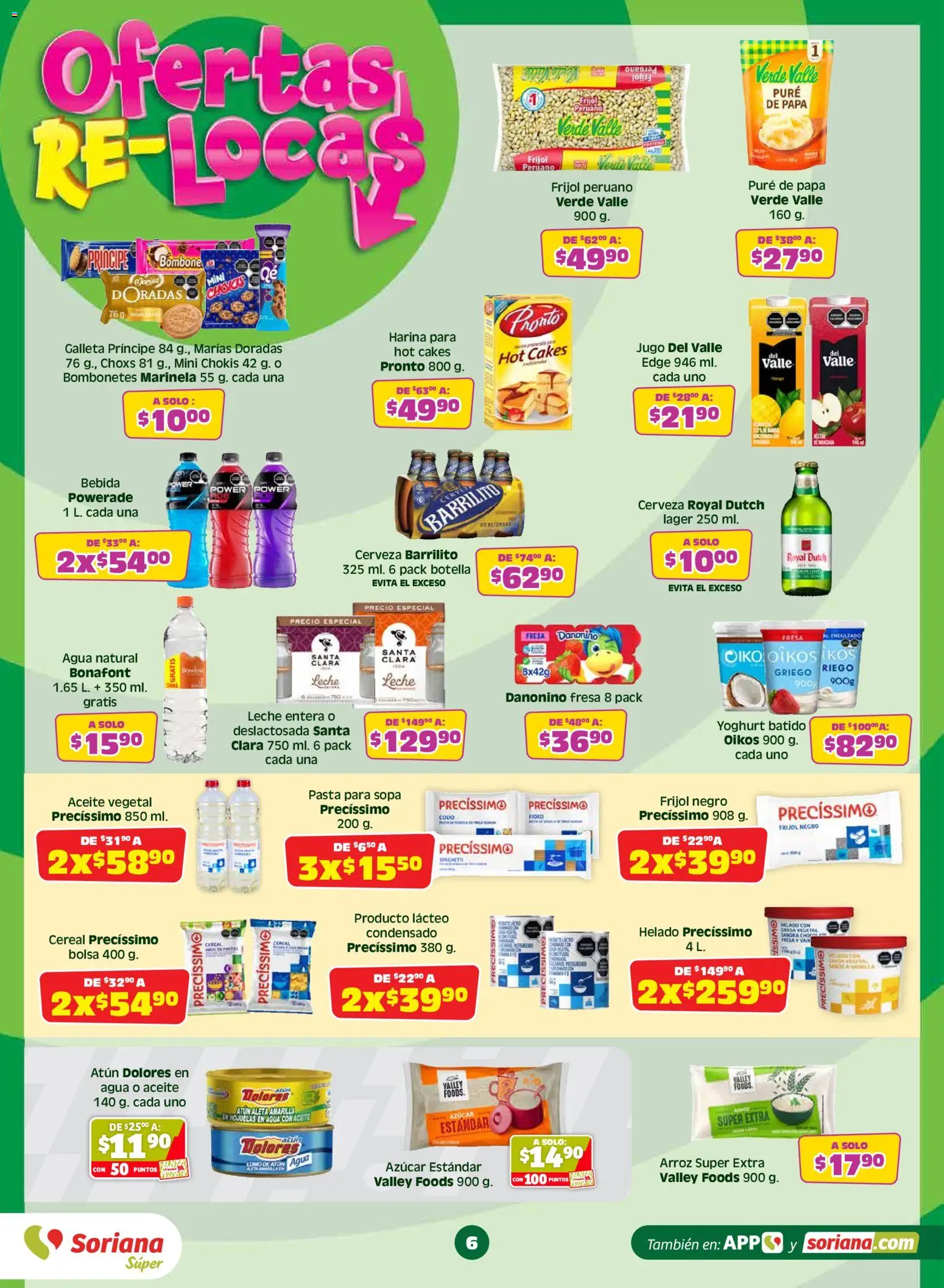 Nuevas ofertas de Soriana válidas en toda la República Mexicana desde el 10/07/2026. ¡Encuentra las mejores ofertas en Soriana Julio Regalado Súper Nacional! | Página: 6 | Productos: Harina, Azúcar, Agua, Aceite