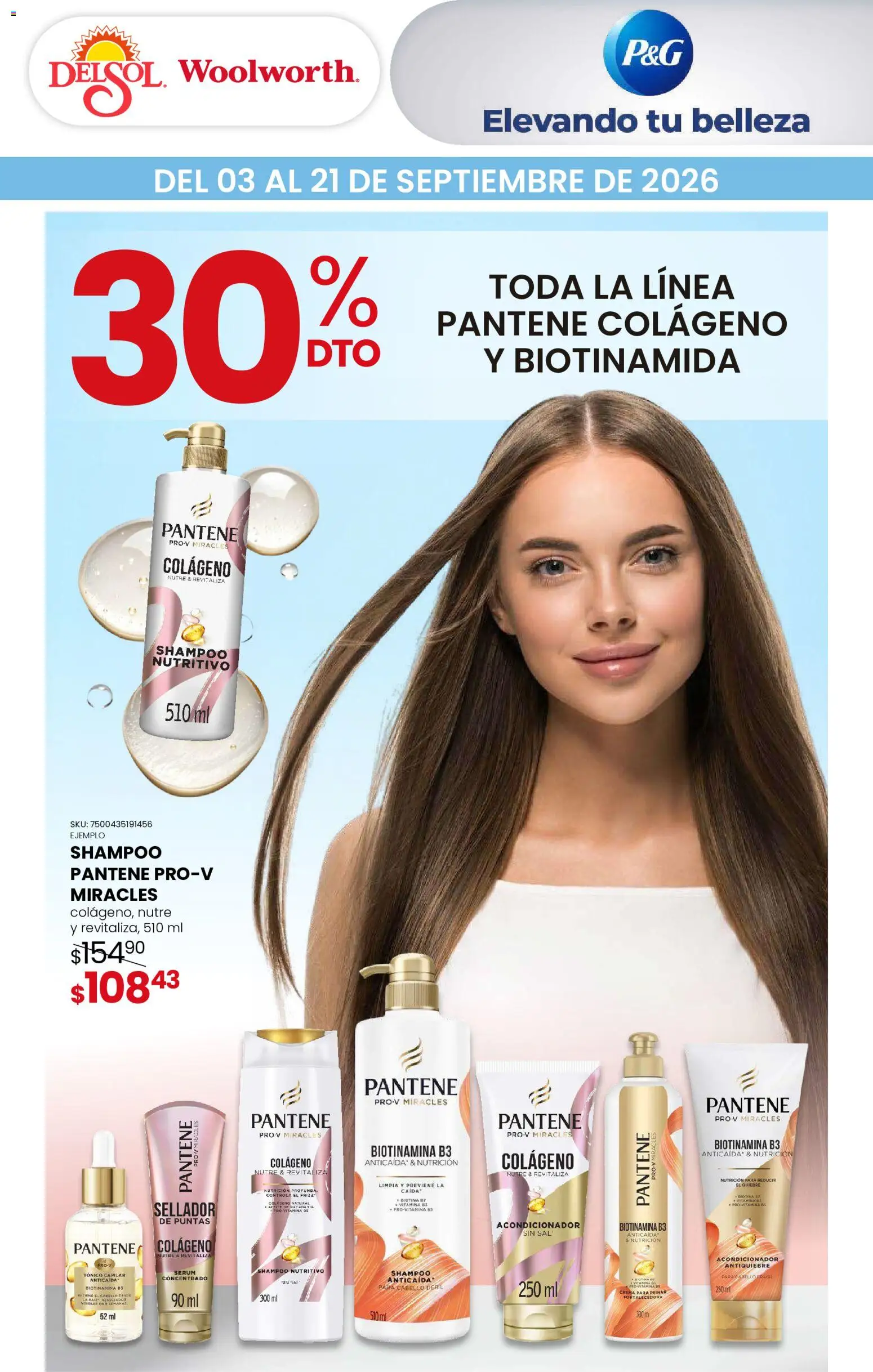 Nuevas ofertas de Del Sol y Woolworth válidas en toda la República Mexicana desde el 03/09/2026. ¡Encuentra las mejores ofertas en Del Sol y Woolworth catálogo Beauty Days! | Página: 1 | Productos: Serum, Crema, Shampoo, Acondicionador
