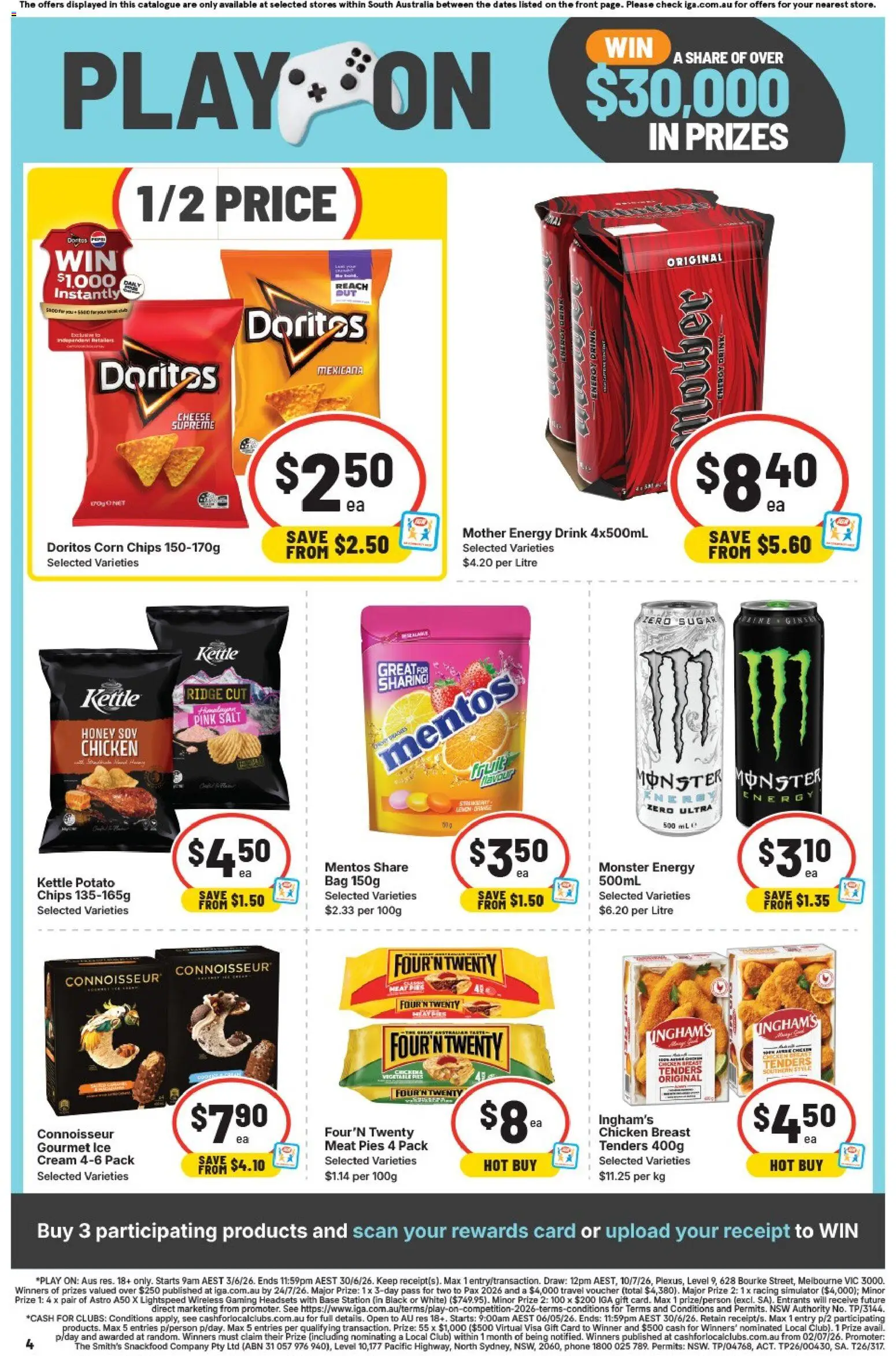 IGA catalogue - valid from 03.06.2026 | Page: 4 | Products: Chicken, Salt, Bag, Kettle