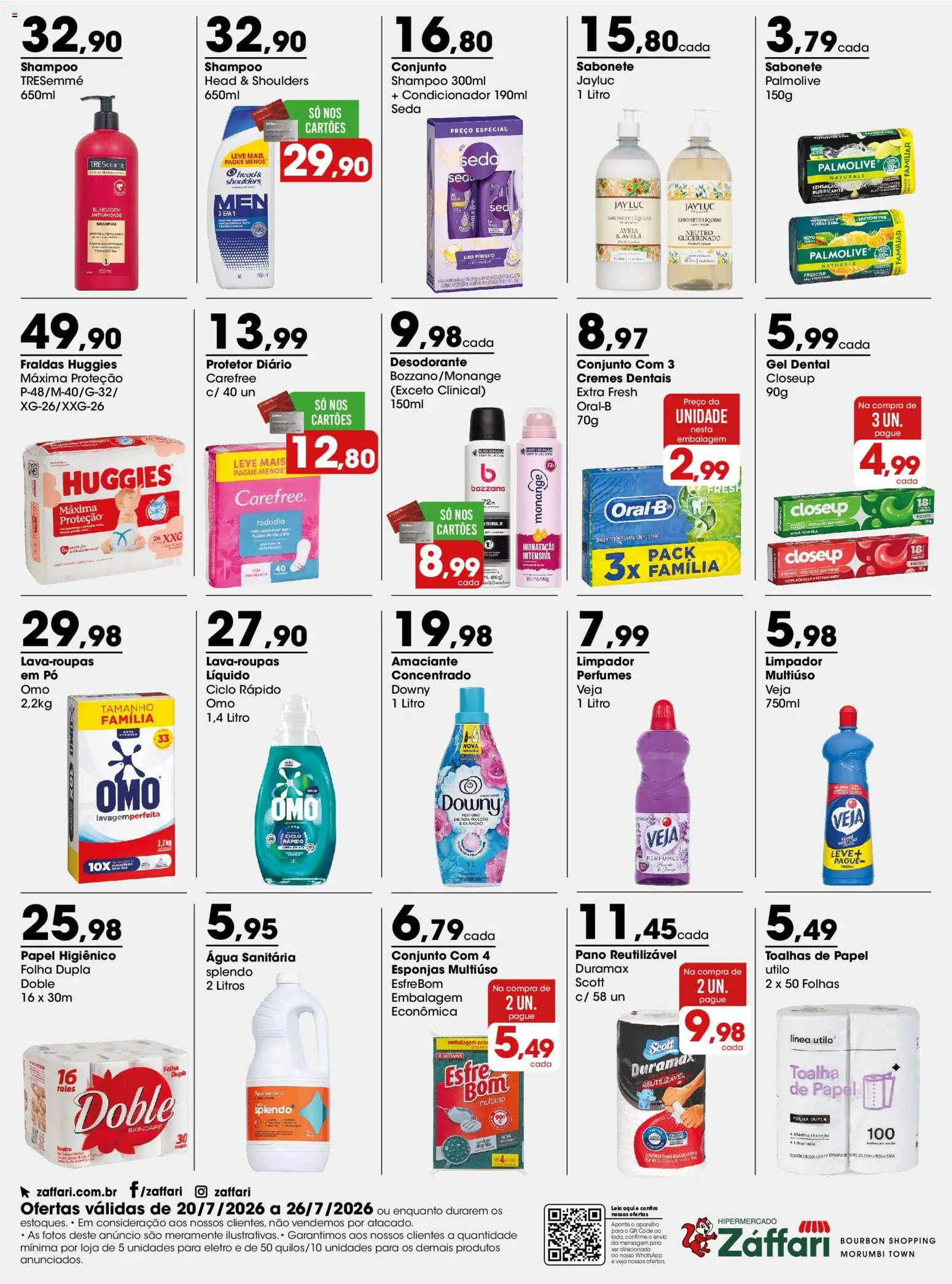 Zaffari Folheto - válido de 20/07/2026 | Página: 4 | Produtos: Perfumes, Papel higiênico, Amaciante, Avelã
