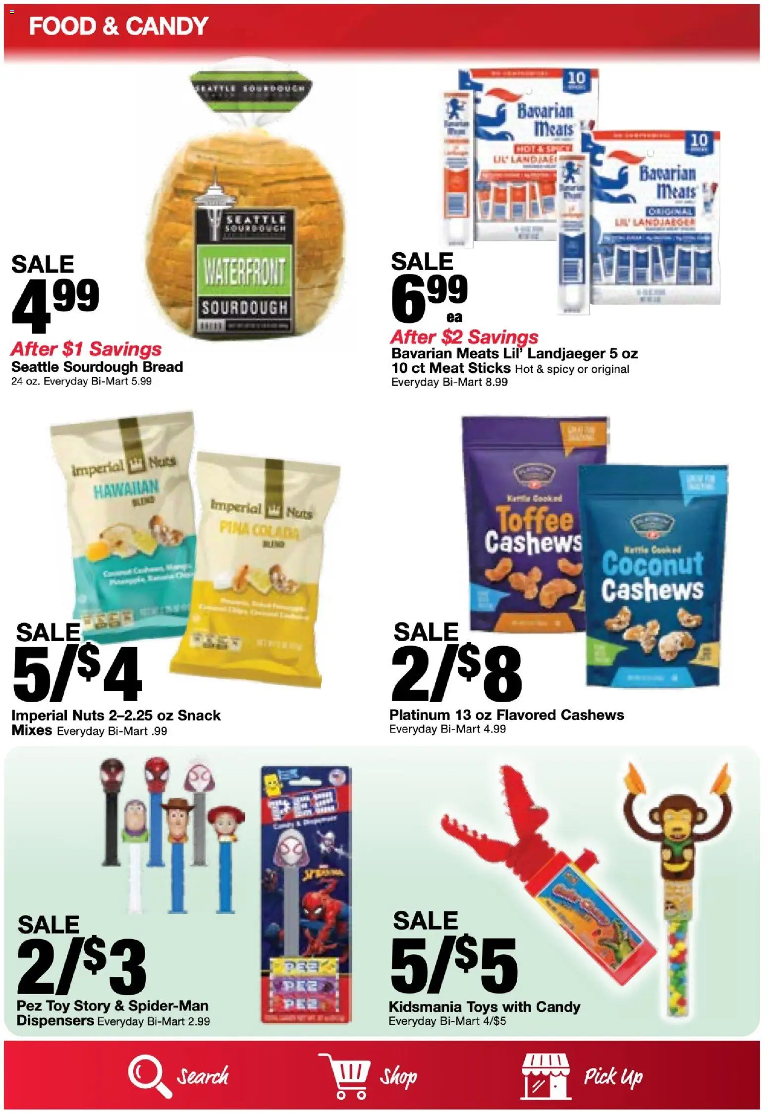 Bi-Mart Weekly Ad - valid from 08/18/2026 | Page: 5 | Products: Candy, Meat, Cashews, Coconut